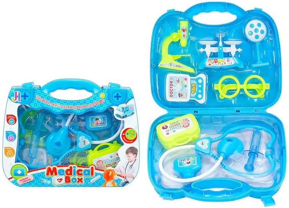 مجموعه کیف پزشکی اسباب بازی باغ اسباب بازی - ست اسباب بازی های پزشکی بزرگ و کوچک با 9 لوازم جانبی، ست بازی آموزشی برای کودکان، ست اسباب بازی پزشکی پلاستیکی با کیفیت بالا
