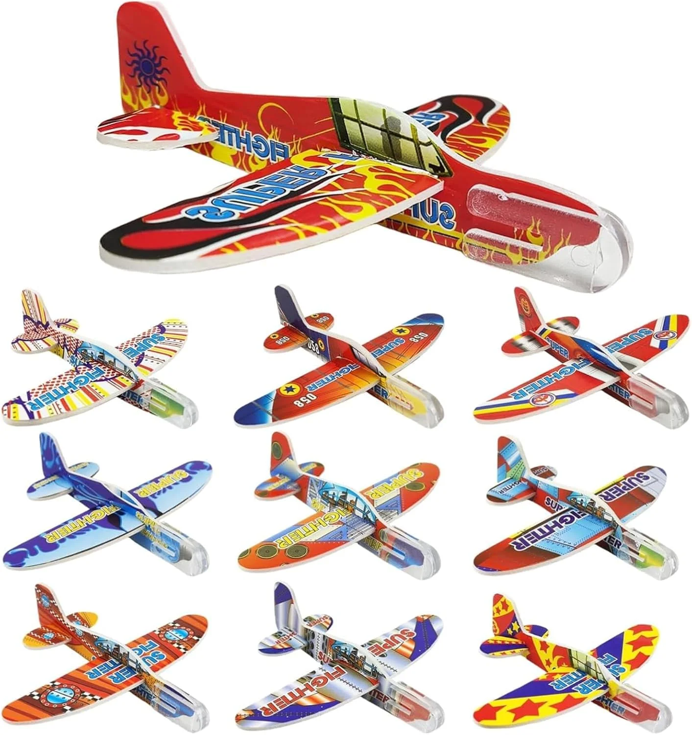 هواپیماهای گلایدر فومی کوچک TOY GARDEN، 24 عددی، هواپیماهای پرتابی دستی تاشو برای کودکان، حالت های پرواز دوگانه با دم، اسباب بازی ایمن و سبک وزن در فضای باز برای کودکان، مونتاژ آسان، هدیه مهمانی (24)