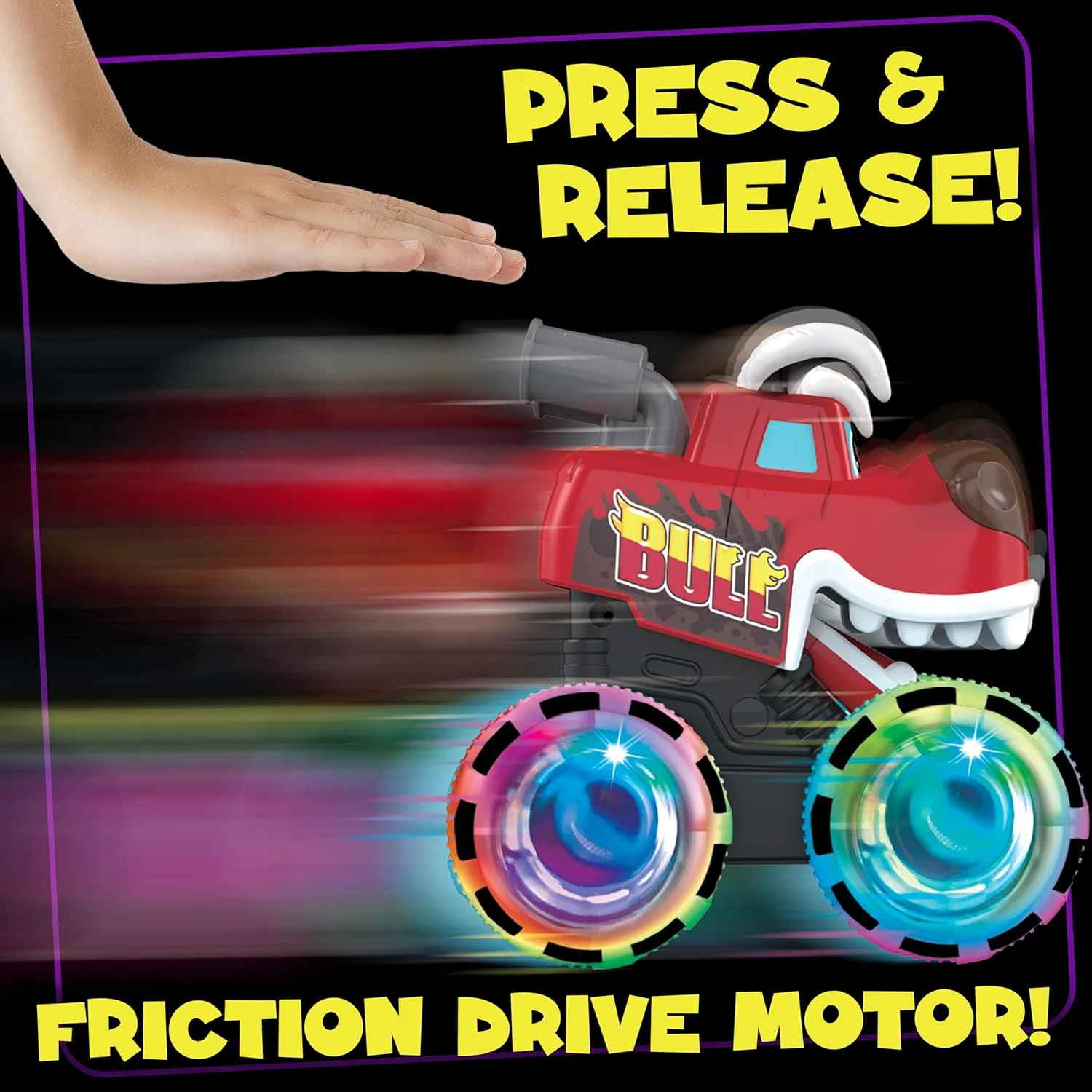 ماشین اسباب بازی کامیون هیولا طرح گاو - وسیله نقلیه عقب کشیدنی با چراغ و چرخ های بزرگ | جلوه های LED، لاستیک های آجدار، ماشین مسابقه و بدلکاری کودکان، هدیه برای سنین 3 سال به بالا ماشین اسباب بازی کامیون هیولا طرح گاو - وسیله نقلیه عقب کشیدنی با چراغ و چرخ های بزرگ | جلوه های LED، لاستیک های آجدار، ماشین مسابقه و بدلکاری کودکان، هدیه برای سنین 3 سال به بالا