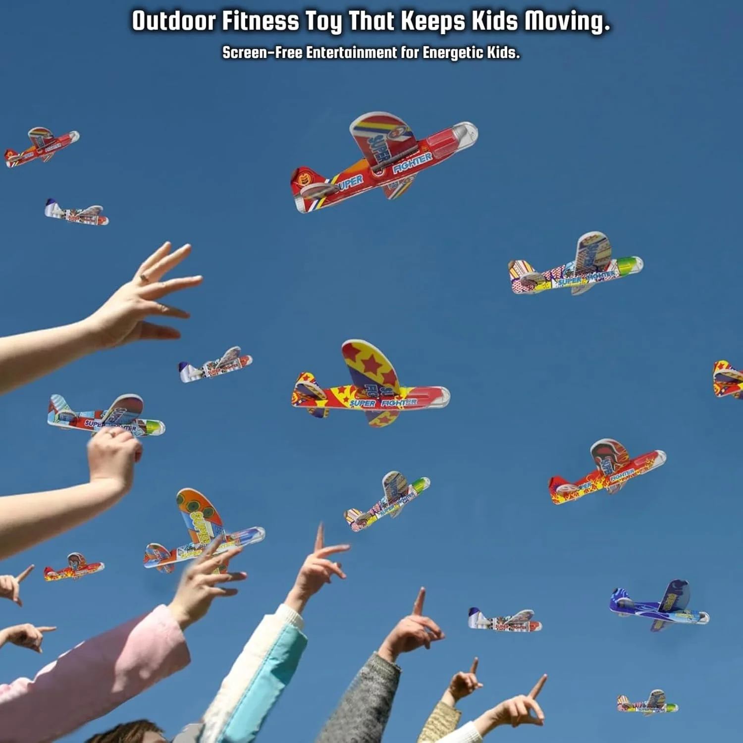 هواپیماهای گلایدر فومی کوچک TOY GARDEN، 24 عددی، هواپیماهای پرتابی دستی تاشو برای کودکان، حالت های پرواز دوگانه با دم، اسباب بازی ایمن و سبک وزن در فضای باز برای کودکان، مونتاژ آسان، هدیه مهمانی (24)