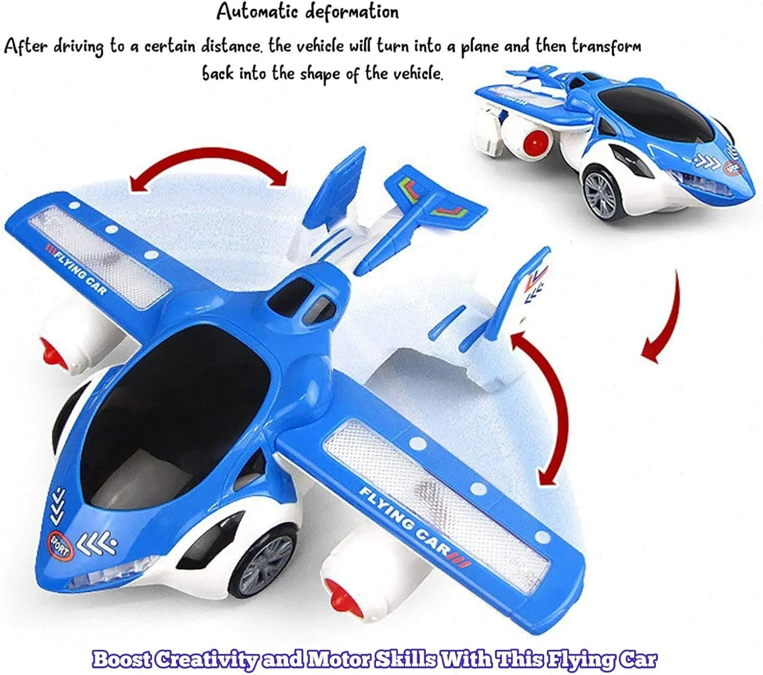 ماشین اسباب بازی پرنده سه بعدی باغ اسباب بازی برای کودکان، ماشین اسباب بازی پرنده با چرخش 360 درجه، باز شدن بال، چراغ های LED و صداها، ماجراجویی، آموزشی و هدیه سرگرم کننده برای پسران و دختران