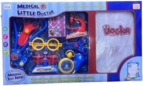 مجموعه اسباب بازی پزشکی 14 تکه کودکان TOY GARDEN - کیف پرستاری دکتر بازی وانمودی، آبی، مواد ABS ایمن، هدیه بازی نقش آفرینی تخیلی برای پسران و دختران