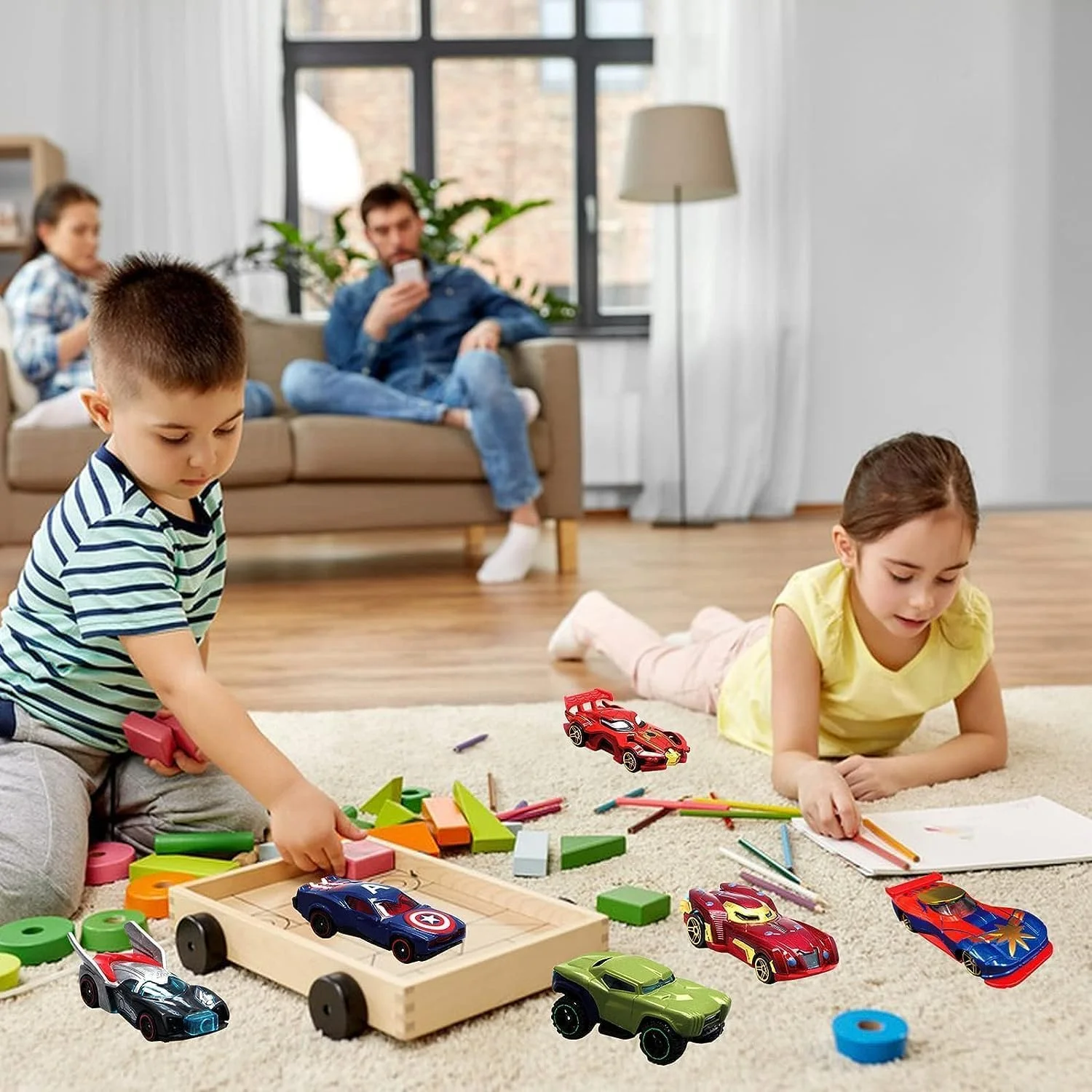 مجموعه ماشین های اسباب بازی TOY GARDEN، بسته 10 عددی ماشین های فلزی دایکاست، اسباب بازی های ماشین آلیاژی برای پسران، مدل های ماشین اسباب بازی، عالی برای بازی کودکان، هدیه مهمانی، هدایا، دکوراسیون منزل و کلکسیون