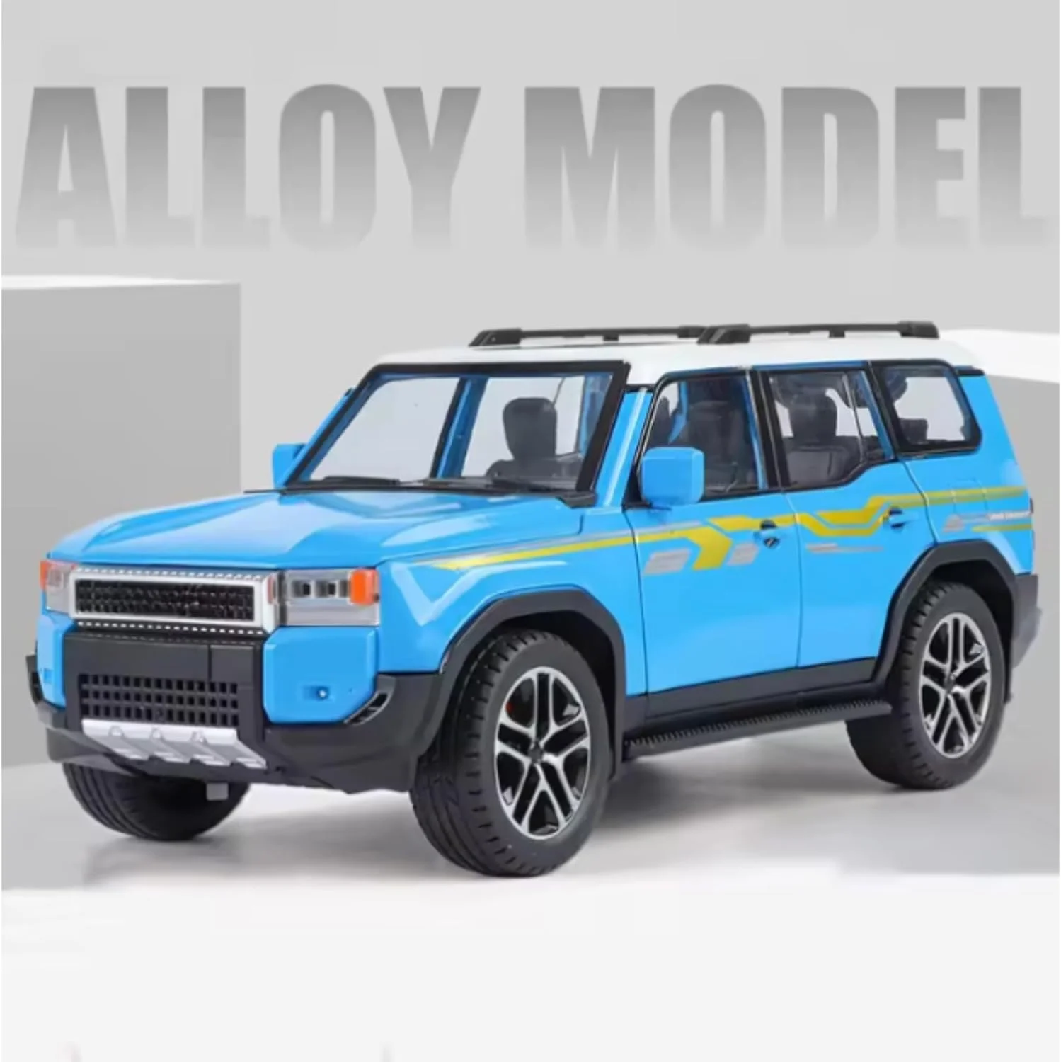 مدل ماشین اس یو وی دایکاست آلیاژی مقیاس 1:24، صدا و نور واقعی، عقب کشیدنی، بدنه فلزی، مدل کلکسیونی، اسباب بازی آموزشی برای کودکان، هدیه ایمن و بادوام - آبی