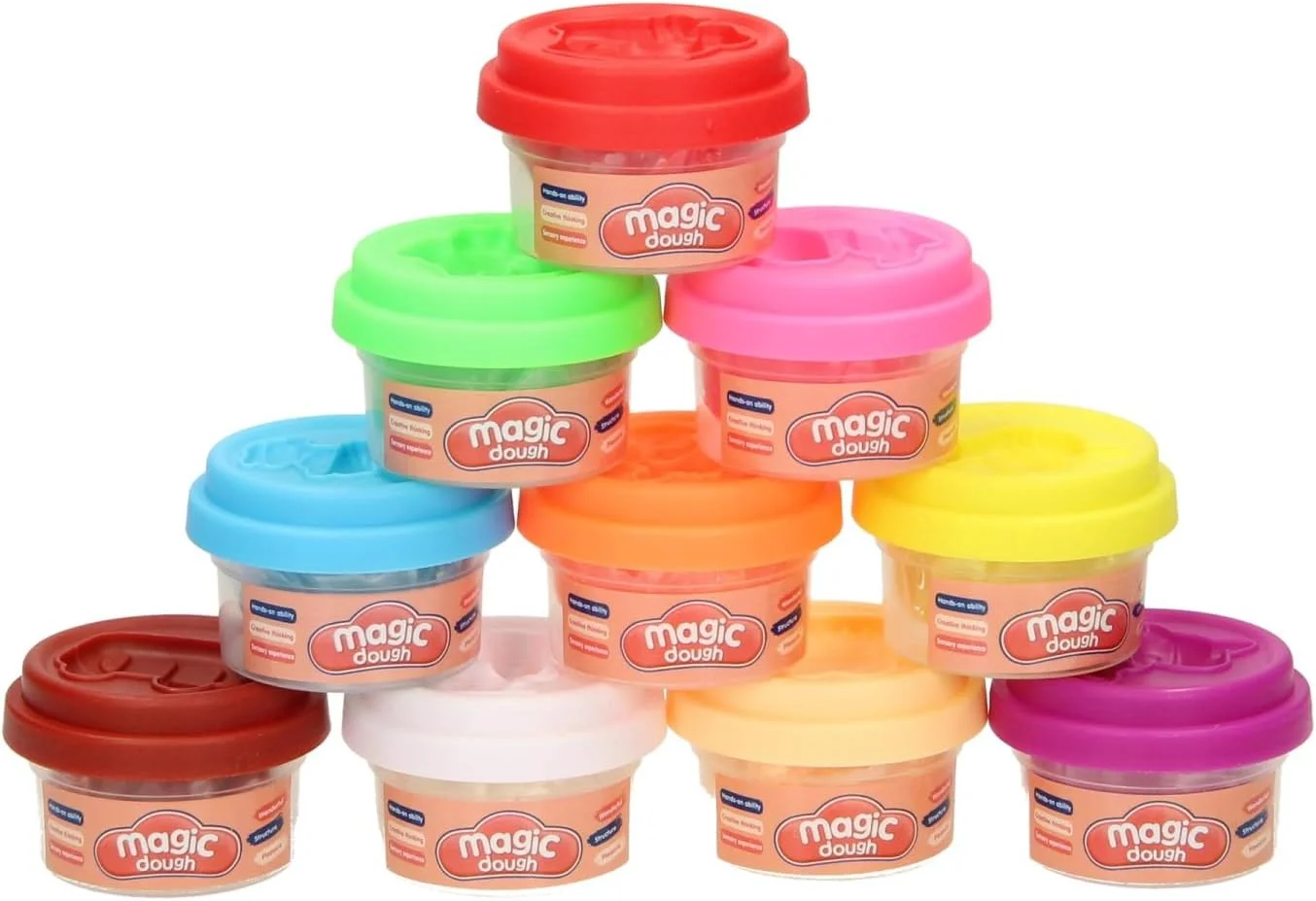 مجموعه خمیر بازی رنگی باغ اسباب بازی - مجموعه 10 تکه خمیر بازی خلاقانه با قالب ها و ابزارها، اسباب بازی آموزشی هنری برای غلتاندن، شکل دادن، قالب گیری و بازی خلاقانه