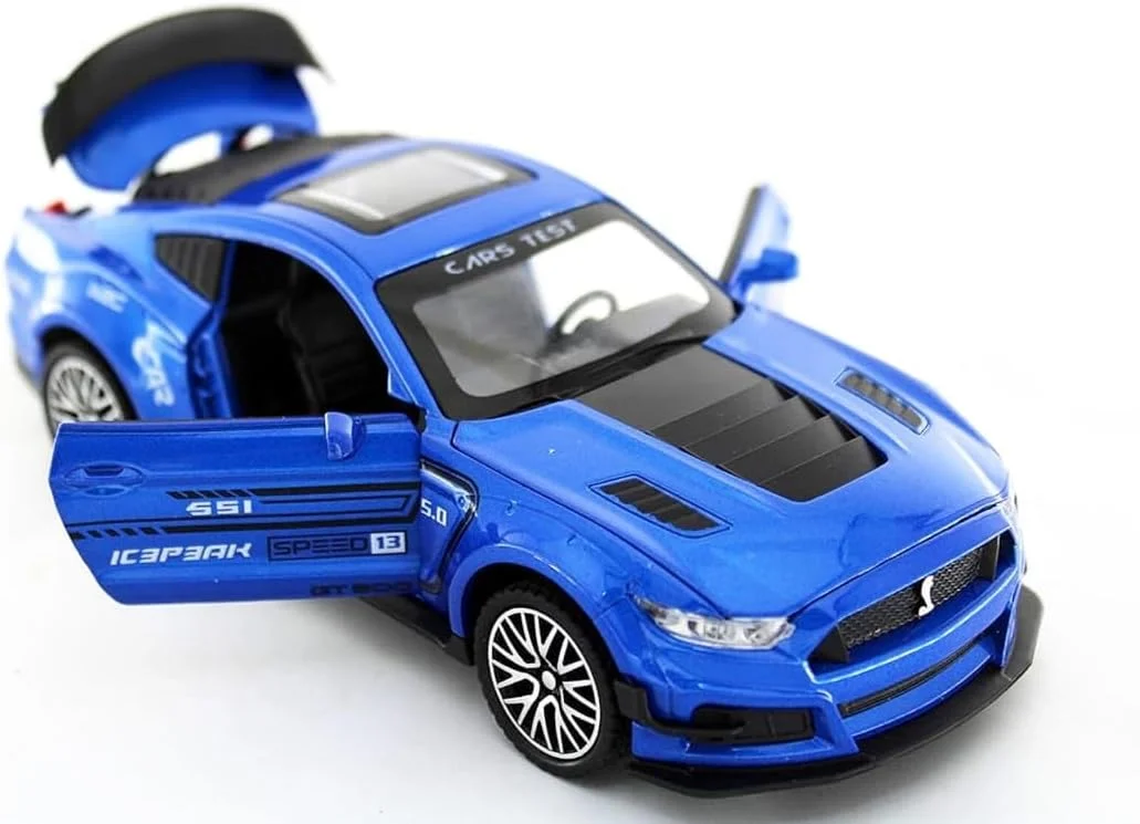 ماشین فلزی اسباب بازی مدل TOY GARDEN در مقیاس 1:32، ماشین آلیاژی عقب کش آموزشی برای کودکان، پسران و دختران، مدل کامیون واقعی با قابلیت باز شدن درها و چراغ ها، هدیه ای برای دوستداران ماشین (آبی)