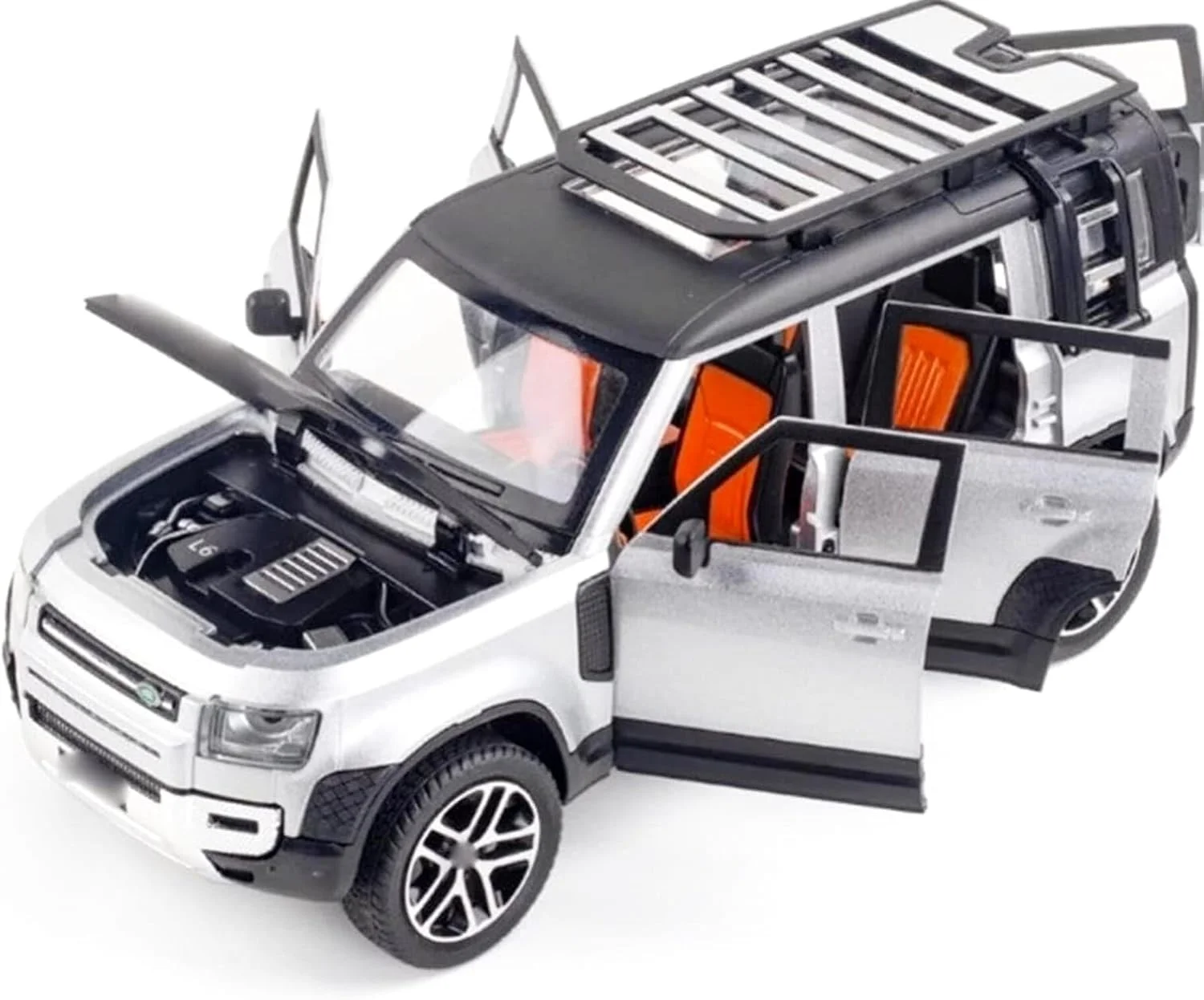 مدل ماشین فلزی اسباب بازی باغچه مدل 1:24 با نور و صدا، عملکرد عقب کش، جزئیات داخلی واقعی، هدیه اسباب بازی آموزشی برای کودکان 3+ و نمایش کلکسیونی (سفید)