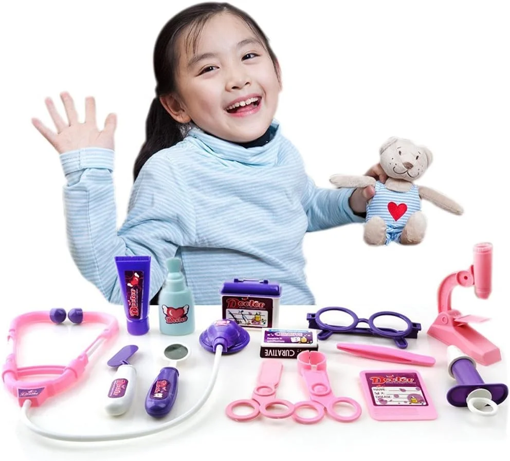 مجموعه لباس پزشکی کودکانه توی گاردن، ۱۳ تکه، کیت پزشکی برای بازی خیالی، اسباب بازی آموزشی برای پسران و دختران ۳ سال به بالا