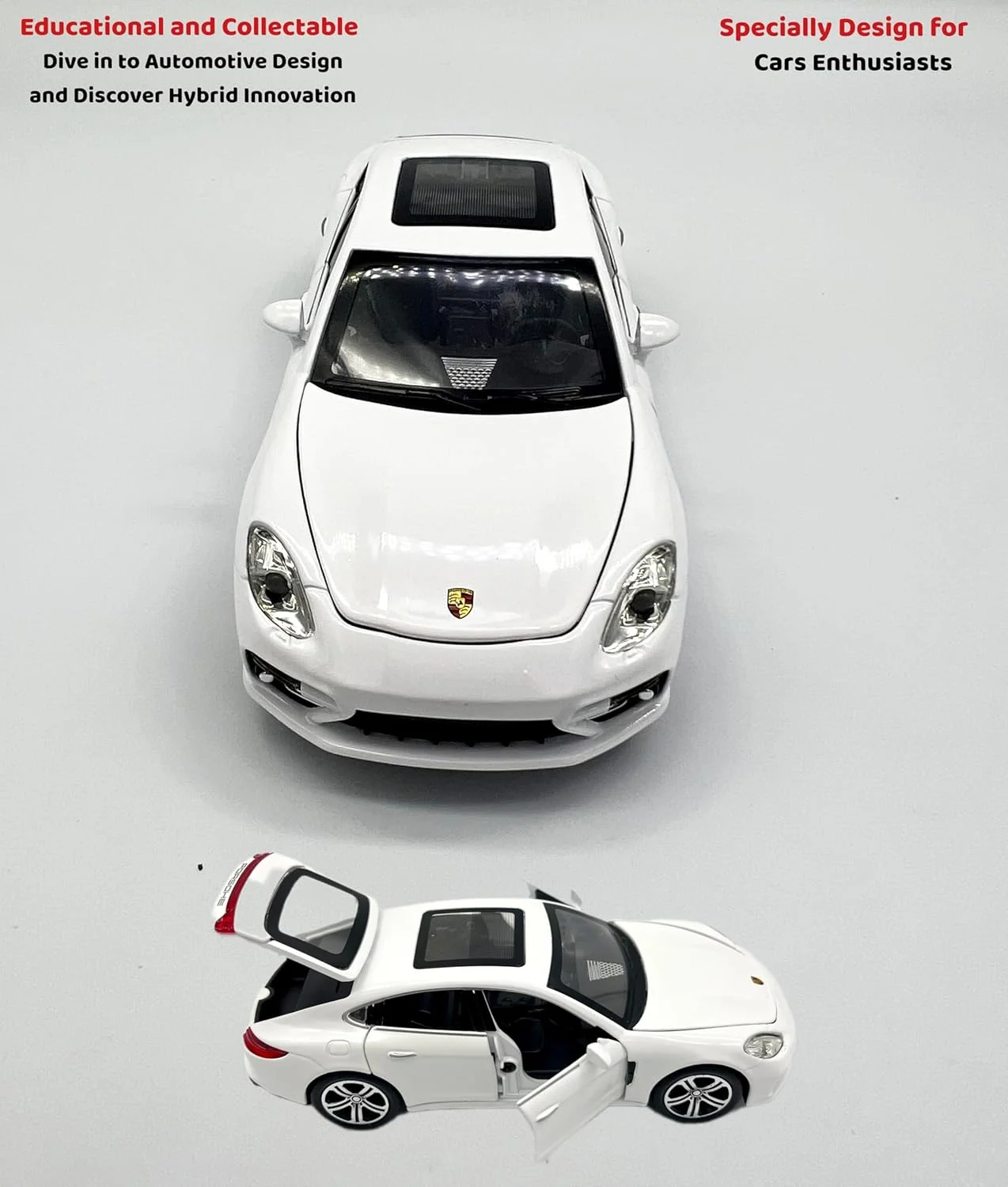 مدل ماشین اسباب بازی باغ اسباب بازی، مقیاس 1:32، دایکست، هیبریدی، توربو، شاسی بلند، آلیاژی - صدا و نور، عقب کش، لوکس، مشکی، آموزشی و کلکسیونی برای پسران و دختران (سفید)