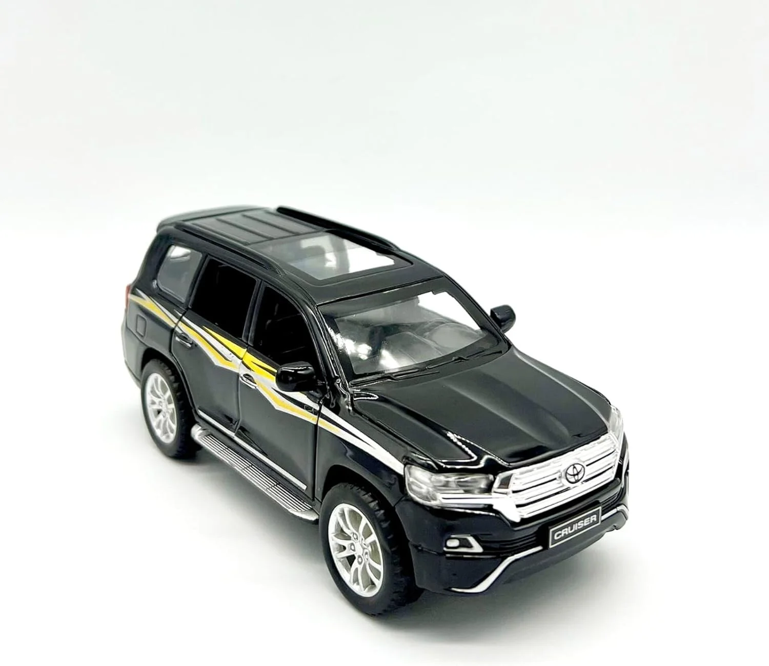 مدل ماشین فلزی اسباب بازی باغ اسباب بازی، مقیاس 1:32 با 6 درب بازشو، ماشین اسباب بازی فلزی واقعی برای بازی تعاملی کودکان، مدل ماشین برای رشد کودک و بازی تخیلی (مشکی)