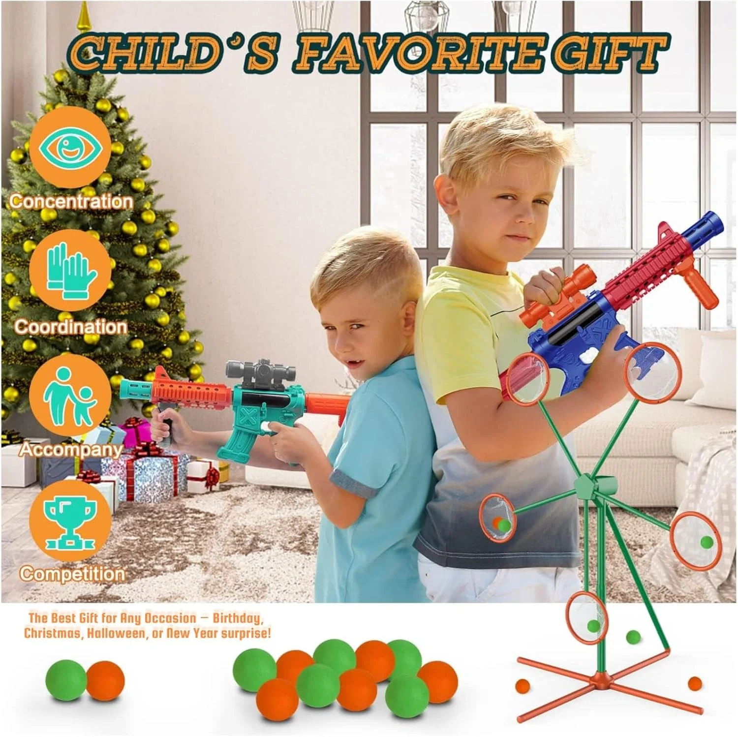 تفنگ اسباب بازی تیر فومی نرم TOY GARDEN برای کودکان 3 سال به بالا، تفنگ پرتاب دارت فومی با برد بلند و کنترل سرعت چرخشی، اسباب بازی ایمن برای بازی در فضای داخلی و خارجی، برد شلیک 10 متر، بارگیری آسان، هدیه برای پسران و دختران