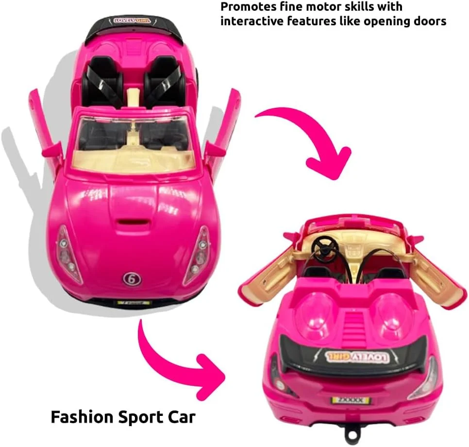 ست اسباب بازی دخترانه فشن توی گاردن شامل عروسک، ماشین اسپرت و هلیکوپتر، هدیه ای سرگرم کننده و خلاقانه برای کودکان