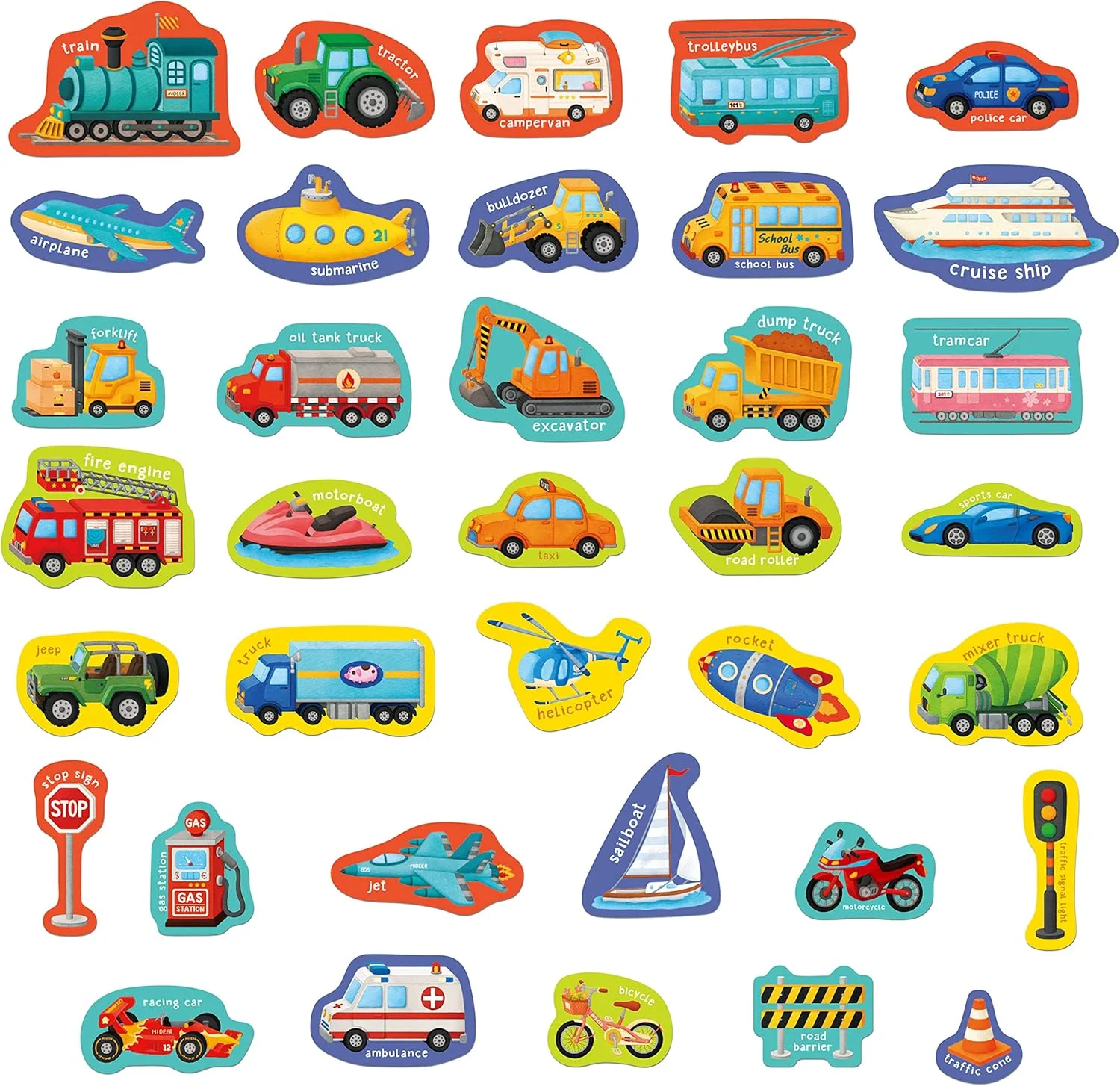 مجموعه حروف الفبای آهنربایی بزرگ Mideer، آهنرباهای الفبا برای کودکان، آهنرباهای یخچال ABC، آموزش ABC برای کودکان، آهنرباهای یخچال، اسباب بازی های آموزشی و یادگیری پیش دبستانی برای کودکان 3 سال به بالا (آهنرباهای وسایل نقلیه)