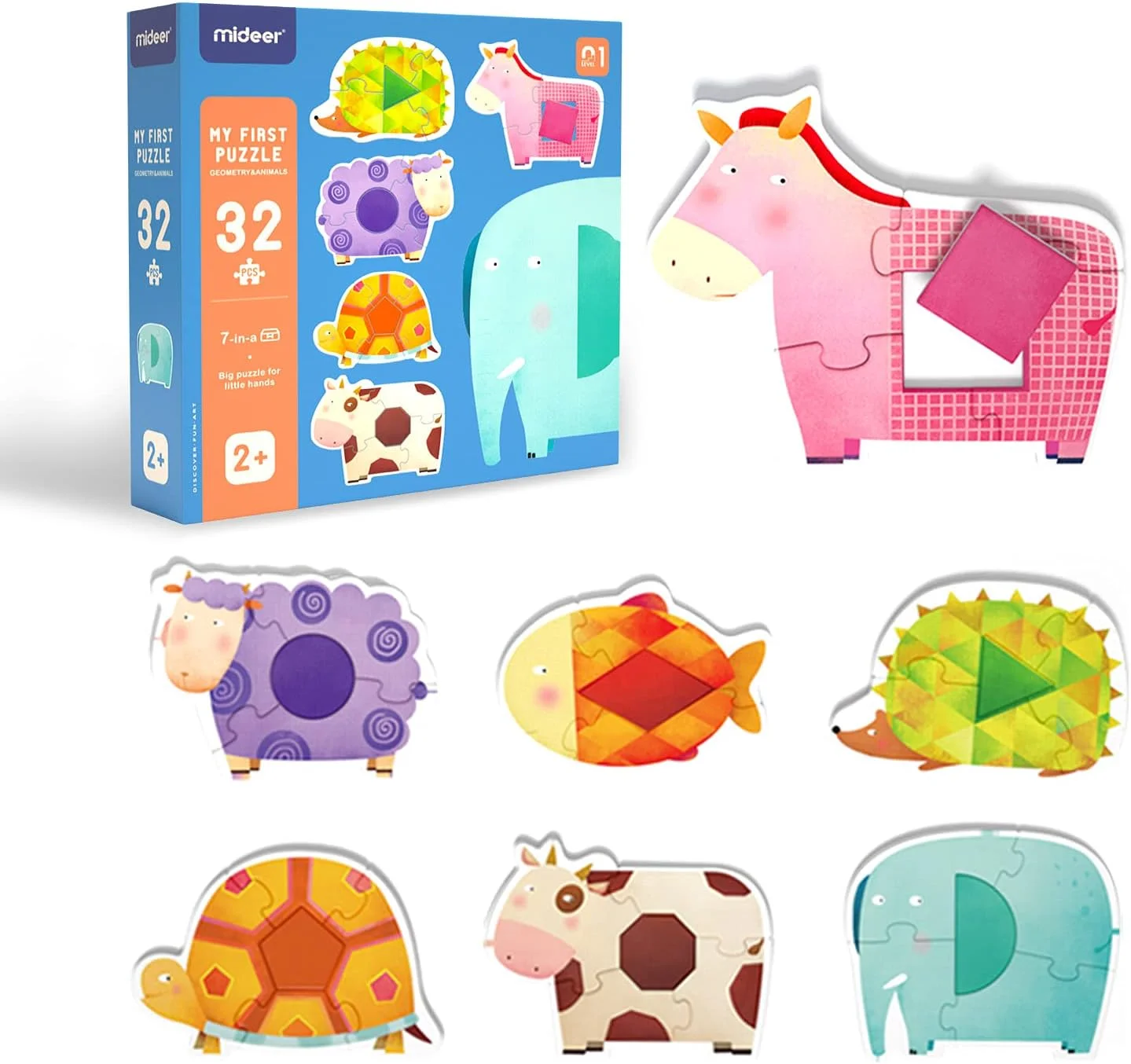 پازل های MIDEER برای کودکان 2 تا 4 ساله، پازل برای کودکان 3 تا 5 ساله، پازل مبتدی زمینی، پازل بزرگ طرح حیوانات برای کودکان، اسباب بازی های آموزشی پیش دبستانی
