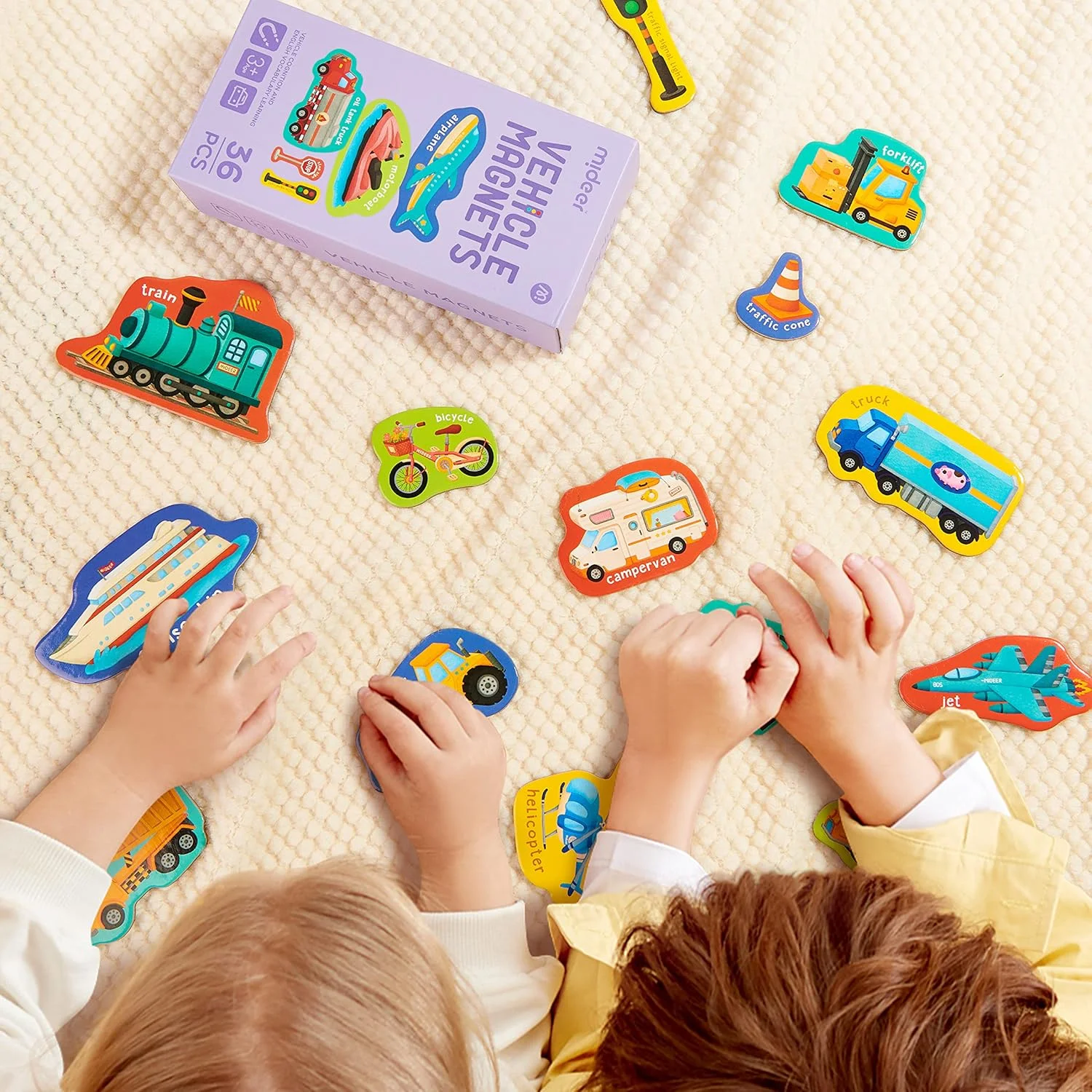 مجموعه حروف الفبای آهنربایی بزرگ Mideer، آهنرباهای الفبا برای کودکان، آهنرباهای یخچال ABC، آموزش ABC برای کودکان، آهنرباهای یخچال، اسباب بازی های آموزشی و یادگیری پیش دبستانی برای کودکان 3 سال به بالا (آهنرباهای وسایل نقلیه)