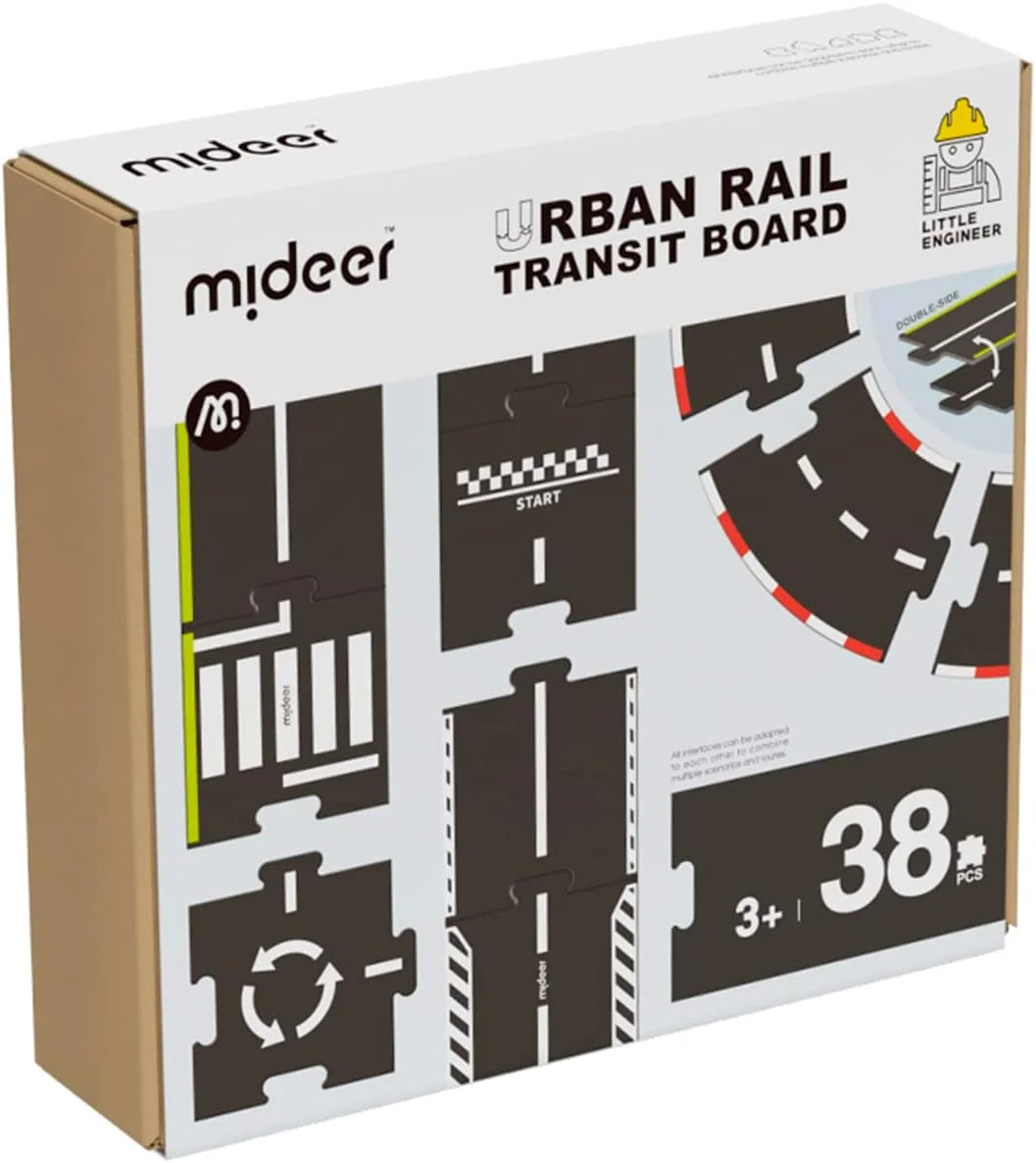 مجموعه جاده شهری میدیر، شهر خود را با 38 قطعه بسازید، بازی پازلی، ماشین بازی وانمودی، مجموعه مسابقه ترافیک، اسباب بازی های آموزشی برای کودکان، ایده هدیه برای پسران و دختران