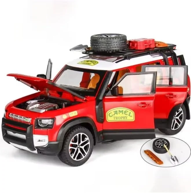 ماشین مدل اسباب بازی شاسی بلند آلیاژی مقیاس 1:24 به همراه ابزار، صدا و نور، عقب کش، ماشین فلزی بادوام، هدیه برای کودکان، بازی خیالی، کلکسیونی