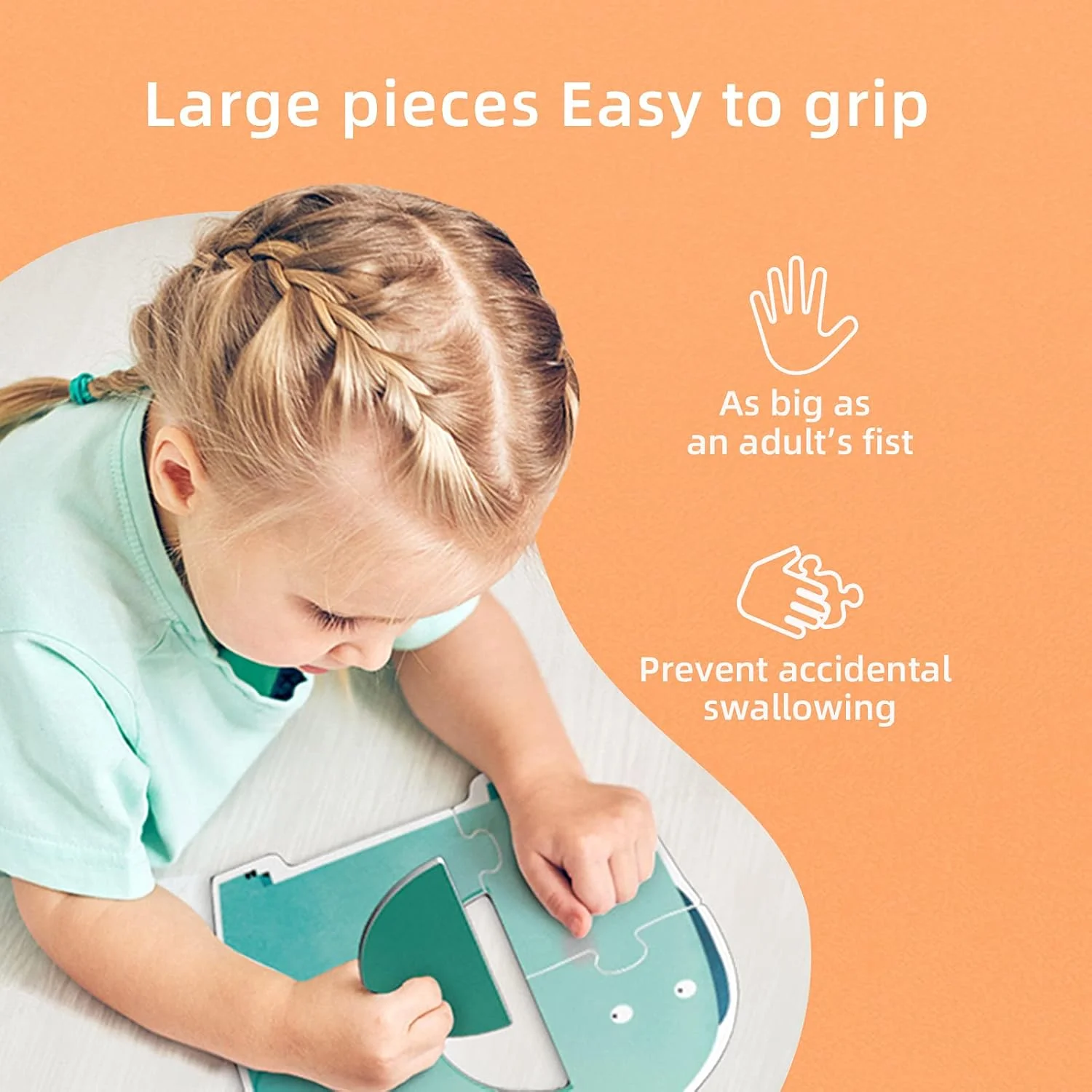 پازل های MIDEER برای کودکان 2 تا 4 ساله، پازل برای کودکان 3 تا 5 ساله، پازل مبتدی زمینی، پازل بزرگ طرح حیوانات برای کودکان، اسباب بازی های آموزشی پیش دبستانی