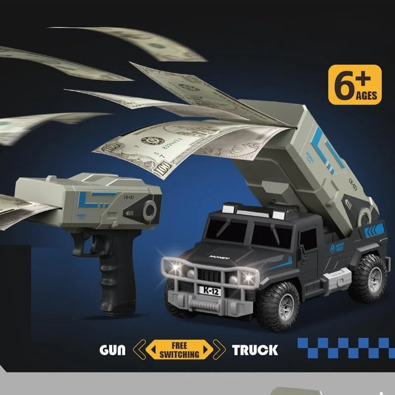 کامیون نظامی کنترلی اسباب بازی TOY GARDEN با قابلیت پرتاب پول و حالت تیراندازی | ماشین کنترلی دو حالته 2.4G و تفنگ پرتابگر برای پسران و دختران 6 سال به بالا