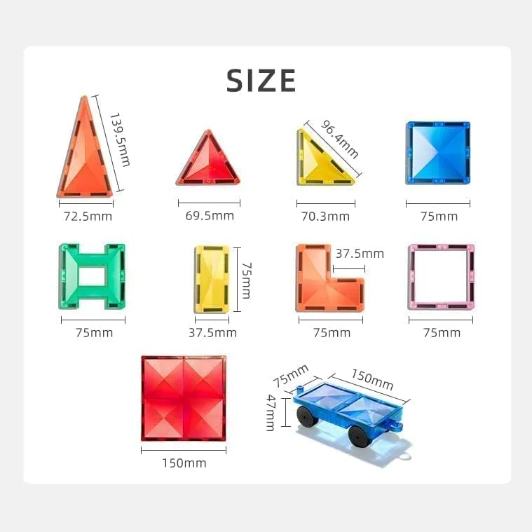 کاشی های مغناطیسی 100 تکه Mideer، کاشی های ساختمانی، بلوک های ساختمانی سه بعدی، مجموعه آهنربایی، هدیه آموزشی برای دختران و پسران 3+ سال، اسباب بازی توسعه زودهنگام برای یادگیری پیش دبستانی کودکان (100 قطعه)