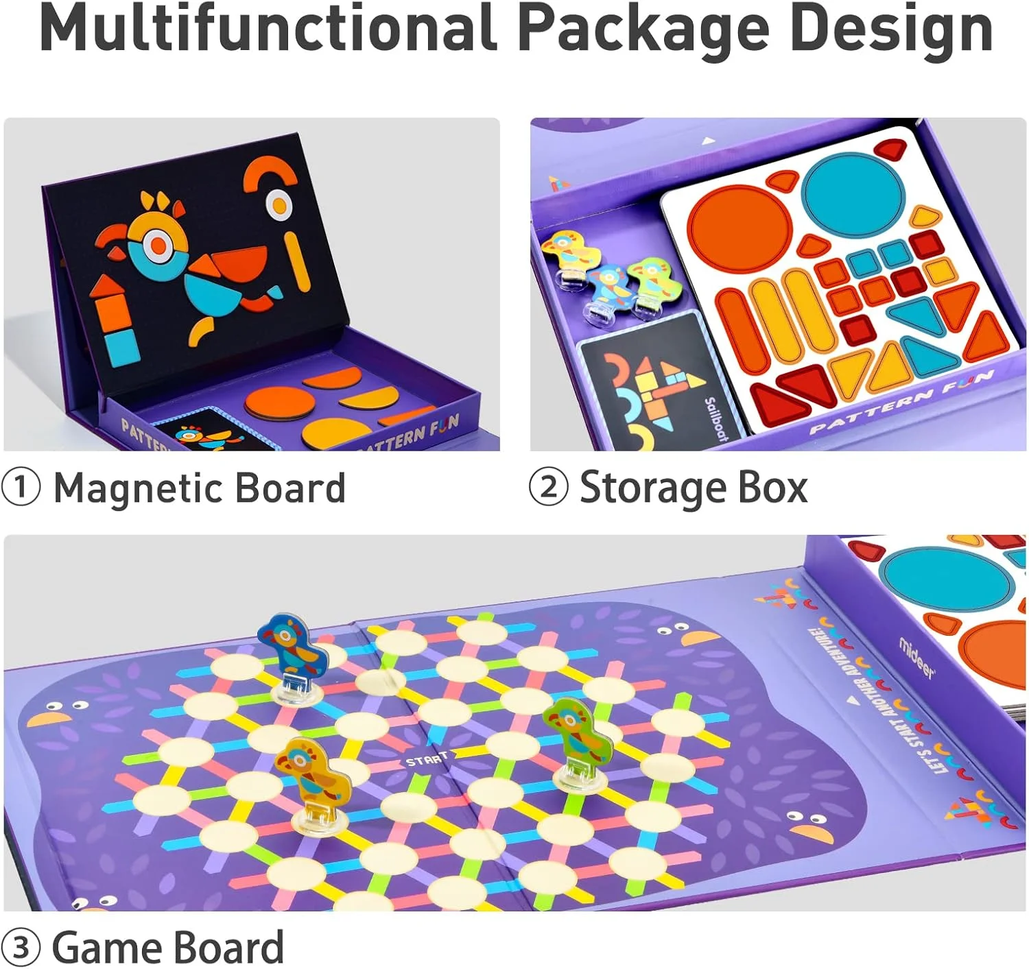 اسباب بازی های مغناطیسی 2 در 1 Mideer برای کودکان 3-5 سال، اسباب بازی های آموزشی برای کودکان 3 ساله، آهنرباهای یخچال کریسمس، بازی های تخته ای برای کودکان 4-6 سال، فعالیت های یادگیری پیش دبستانی، بلوک ها و تخته های الگو