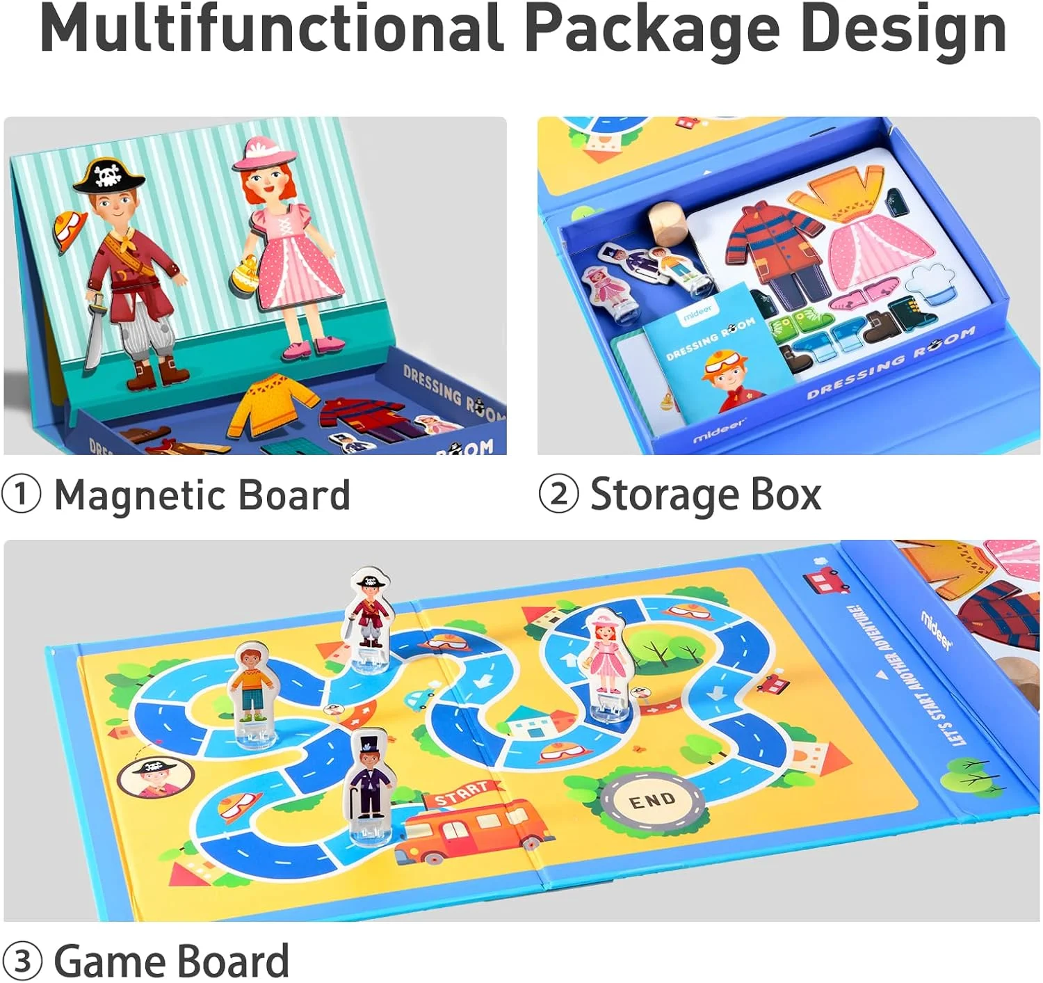 اسباب بازی های مغناطیسی MiDeer، لباس پوشیدن و بازی خیالی، بازی های تخته ای برای کودکان 4-6 ساله، پازل های مغناطیسی آهنربایی یخچال برای کودکان نوپا