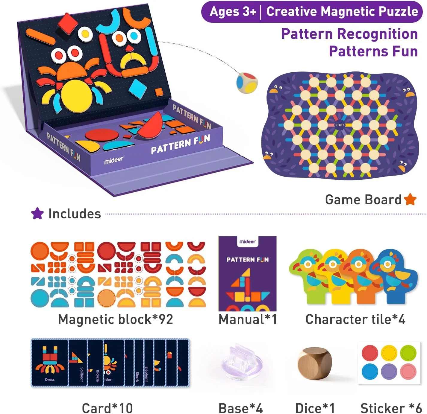 اسباب بازی های مغناطیسی 2 در 1 Mideer برای کودکان 3-5 سال، اسباب بازی های آموزشی برای کودکان 3 ساله، آهنرباهای یخچال کریسمس، بازی های تخته ای برای کودکان 4-6 سال، فعالیت های یادگیری پیش دبستانی، بلوک ها و تخته های الگو