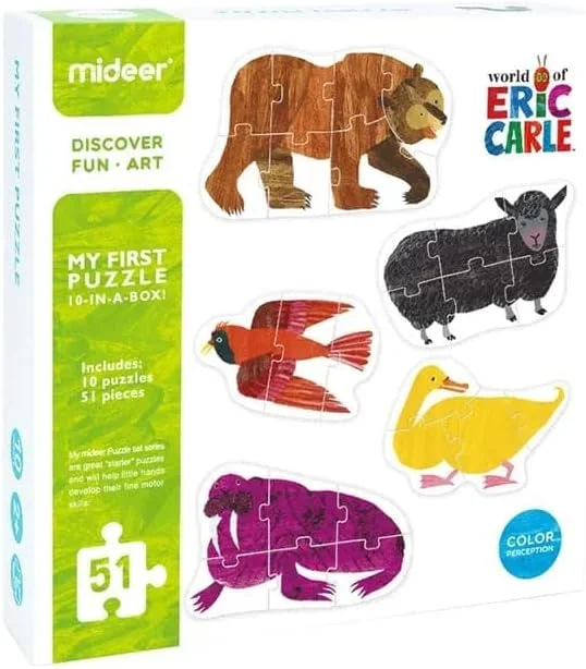 مجموعه پازل های آموزشی حیوانات 10 در 1 MiDeer - اولین پازل های من | اسباب بازی یادگیری سرگرم کننده و مناسب برای کودکان