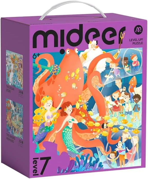 سری پازل های مرحله ای Mideer - سطوح 1 تا 9 برای سنین 2 تا 12 سال | طراحی شده توسط متخصصان، مواد اولیه درجه یک، دشواری پیشرونده، پرداخت سازگار با پوست، جعبه مناسب هدیه (سطح 7 - آهنگ های اقیانوس)