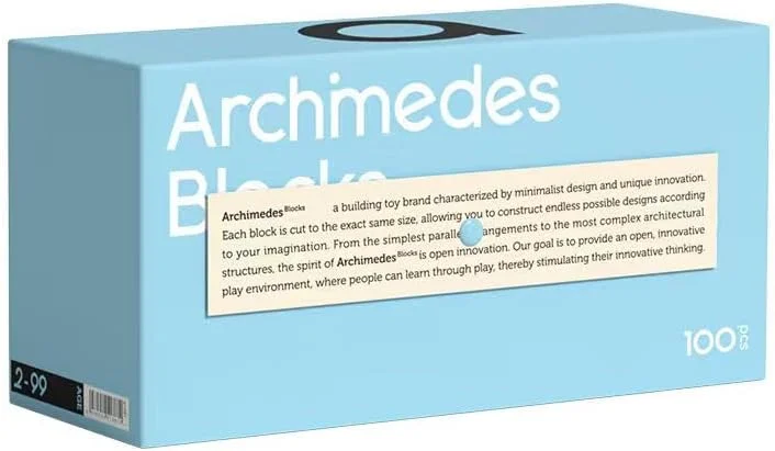 بلوک های ارشمیدس Mideer | چوب کاج طبیعی | بدون چسب، بدون پرز و صاف | رنگ مبتنی بر آب | اسباب بازی ساختمانی آموزشی خلاقانه (طبیعی)