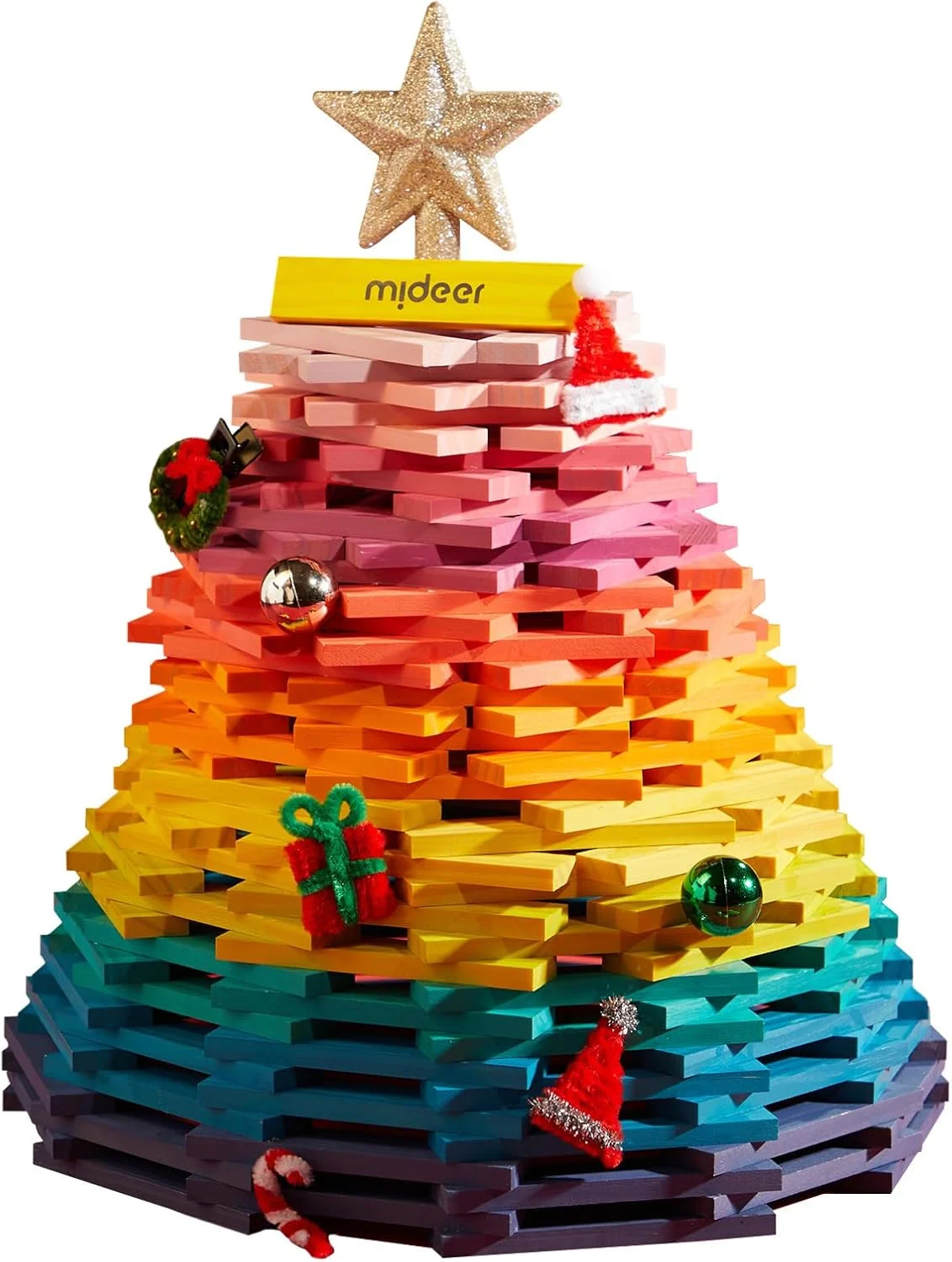 بلوک های چوبی رنگ پایه آب MiDeer برای کودکان 4+ - بلوک های ساختمانی غیر سمی - اسباب بازی های STEM برای 4 سال به بالا، هدیه فارغ التحصیلی پیش دبستانی برای کودکان، بازی های ساختمانی سرگرم کننده بلوک های چوبی (رنگ سرد)