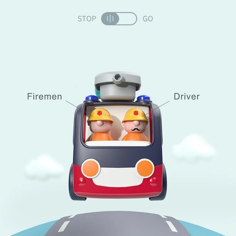 اسباب بازی ماشین آتش نشانی آموزشی هولا با چراغ و صدا، ماشین آتش نشانی تعاملی با نردبان متحرک، 10 عملکرد بازی، لوازم جانبی آتش نشان، حرکت خودکار، اسباب بازی آموزشی برای کودکان، بازی خیالی 3 سال به بالا