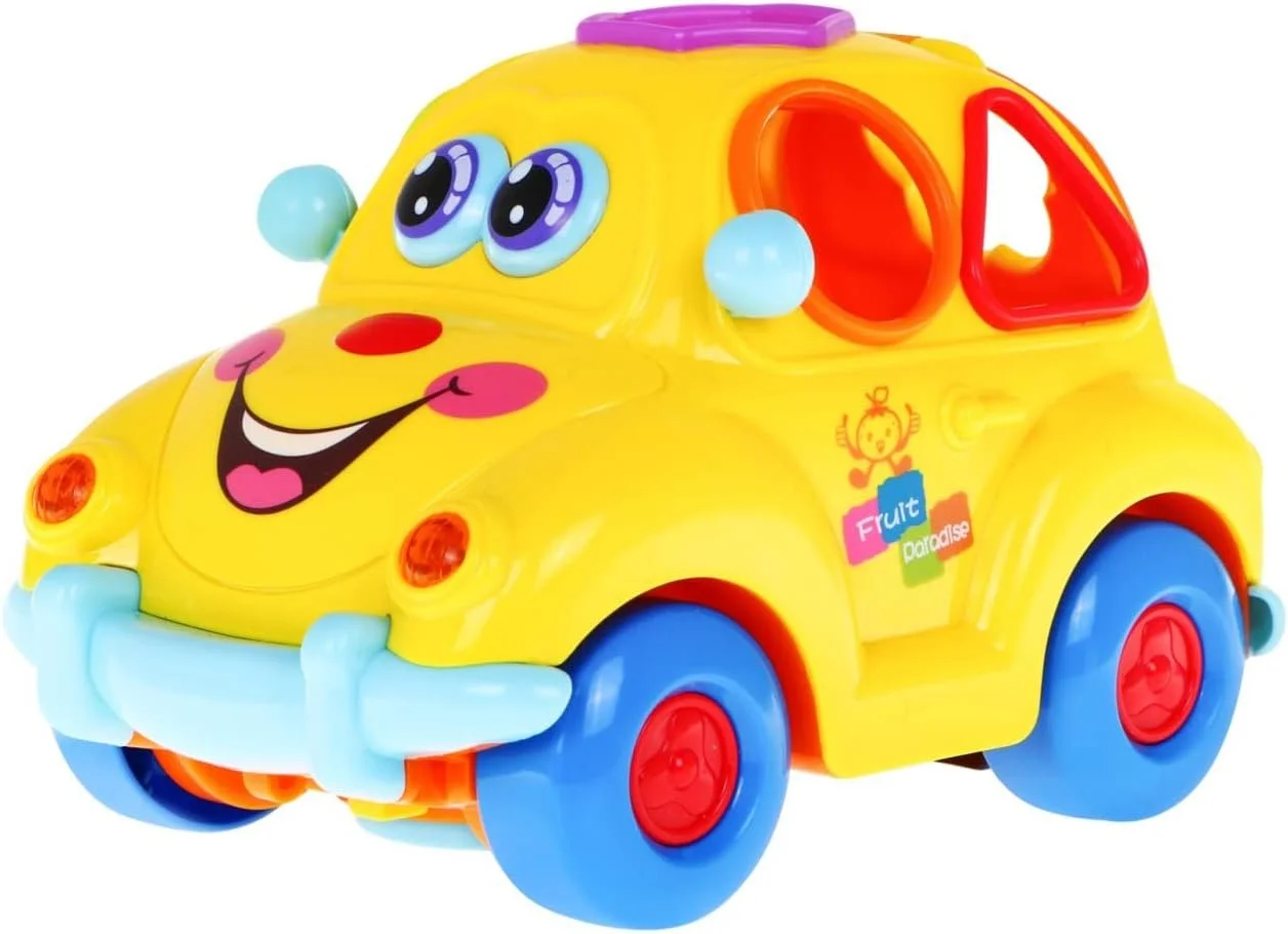 ماشین میوه فوق العاده سرگرم کننده با مرتب سازی اشکال، نور و صدا، حرکت ضربه ای، اسباب بازی آموزشی برای کودکان، آموزش اعداد، حروف، رنگ ها و اشکال، بازی تعاملی با بلوک های میوه، بازی خیالی