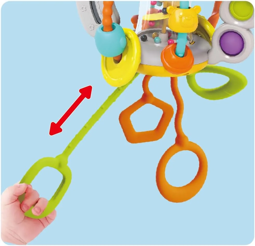 توپ بازی چندکاره تکان دادنی و کشیدنی Hola - اسباب بازی تعاملی برای کودکان 6 ماهه و بالاتر، تقویت کننده مهارت های حرکتی ظریف، هماهنگی چشم و دست، ادراک حسی با فعالیت های ترکاندن حباب، چرخاندن مهره، کشیدن و تکان دادن توپ بازی چندکاره تکان دادنی و کشیدنی Hola - اسباب بازی تعاملی برای کودکان 6 ماهه و بالاتر، تقویت کننده مهارت های حرکتی ظریف، هماهنگی چشم و دست، ادراک حسی با فعالیت های ترکاندن حباب، چرخاندن مهره، کشیدن و تکان دادن