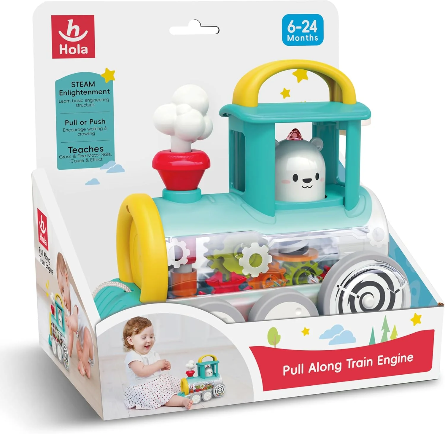 موتور قطار اسباب بازی هلای کشیدنی مناسب کودکان 6 ماهه به بالا، اسباب بازی تعاملی با خرس چرخان، چرخ دنده های متحرک و دود متحرک، تشویق کننده خزیدن، هماهنگی چشم و دست، مهارت های حسی و حرکتی، اسباب بازی های آموزشی - زرد موتور قطار اسباب بازی هلای کشیدنی مناسب کودکان 6 ماهه به بالا، اسباب بازی تعاملی با خرس چرخان، چرخ دنده های متحرک و دود متحرک، تشویق کننده خزیدن، هماهنگی چشم و دست، مهارت های حسی و حرکتی، اسباب بازی های آموزشی - زرد