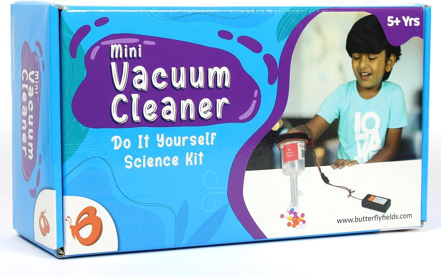 کیت برق پروانه EduFields، کیت پروژه علمی، جاروبرقی کوچک DIY برای کودکان 6 تا 10 سال، اسباب بازی فعالیت ساخت و ساز STEM، بهترین هدیه آموزشی یادگیری، ساخت هند