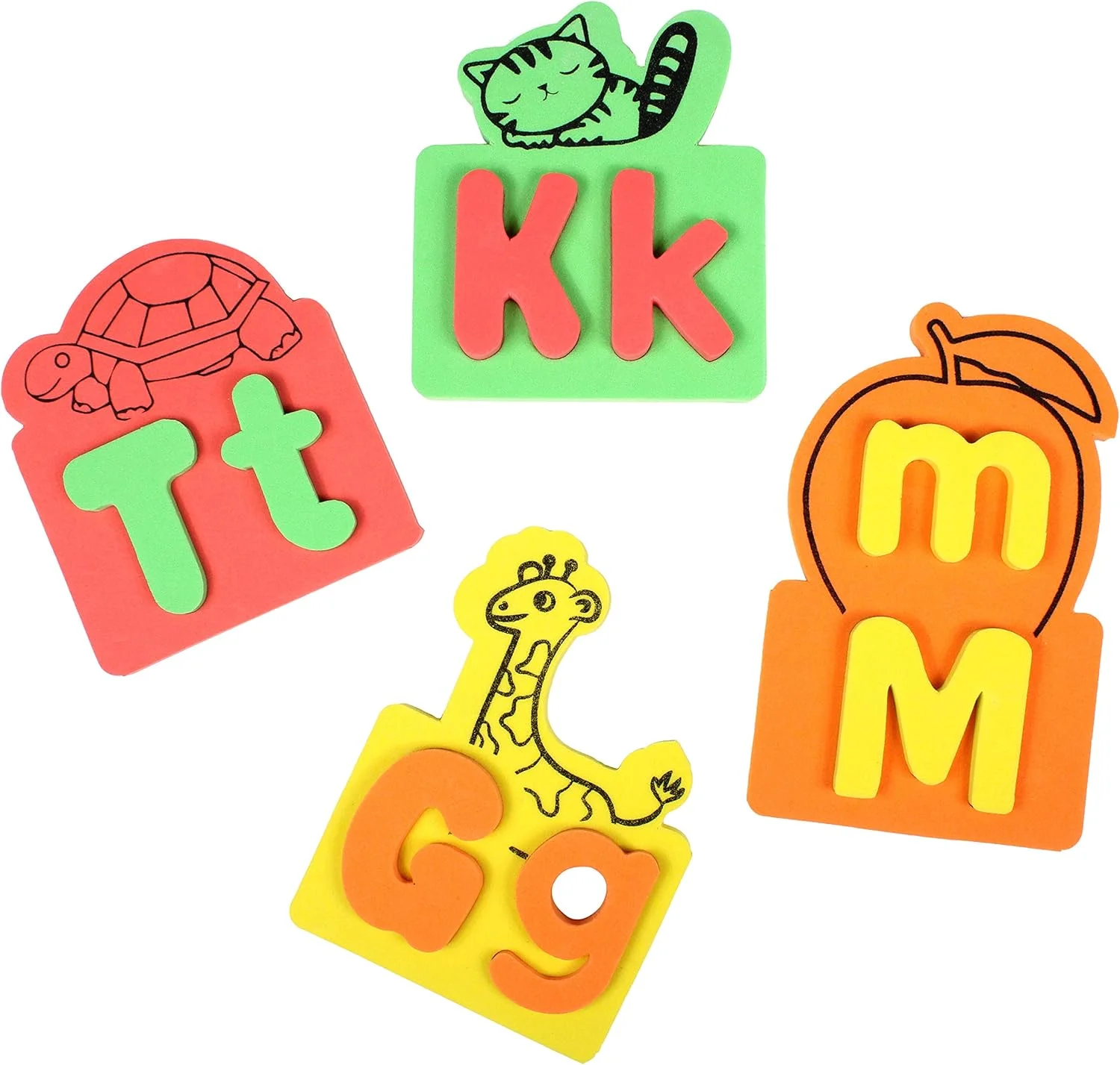 اسباب بازی های آموزشی حروف الفبا ABCD برای کودکان 3 4 5 ساله، پازل خود اصلاح شونده، A تا Z - در حروف کوچک، بزرگ و اشیاء مرتبط - فوم نرم، ایمن و بادوام