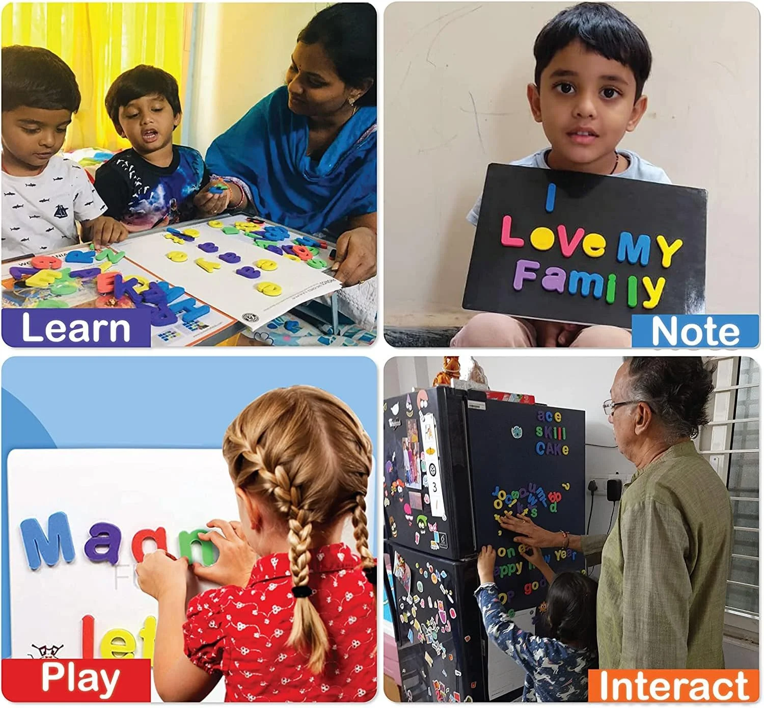 پازل آموزشی حروف الفبا، اعداد و اشکال مغناطیسی Butterfly EduFields، بیش از 150 قطعه، مناسب کودکان 3، 4 و 5 سال، دارای صفحه مغناطیسی و راهنمای املا، حروف ABCD و کلمات به همراه 50 تصویر | اسباب بازی های آموزشی