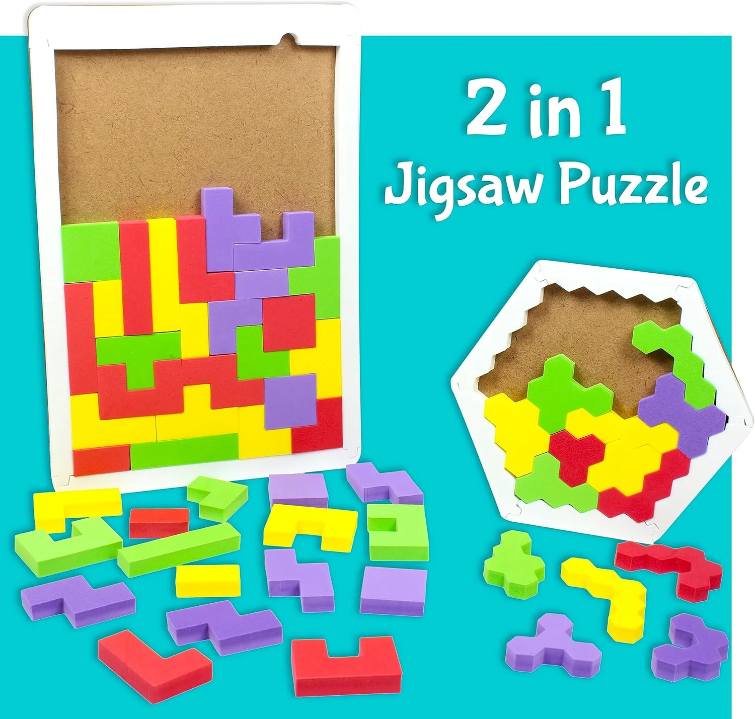 پازل های ایده پردازی تانگرام Butterfly Edufields مناسب کودکان 4 5 6 ساله (دختر و پسر) | بازی های فکری بلوک های طرح دار فومی، هدیه تولد ساخت هند