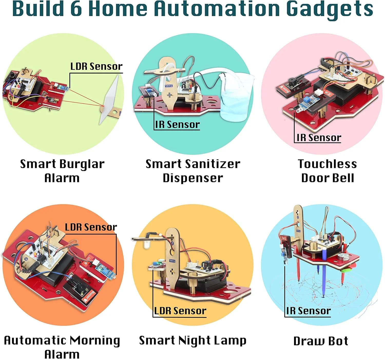 کیت رباتیک DIY STEM Butterfly EduFields مدل 10 در 1، شامل بیش از 50 قطعه، کیت رباتیک سنسور الکترونیکی آسان Plug & Play | بدون نیاز به کدنویسی | سازگار با آردوینو | بهترین اسباب بازی برای پسران، دختران و کودکان 8 سال به بالا