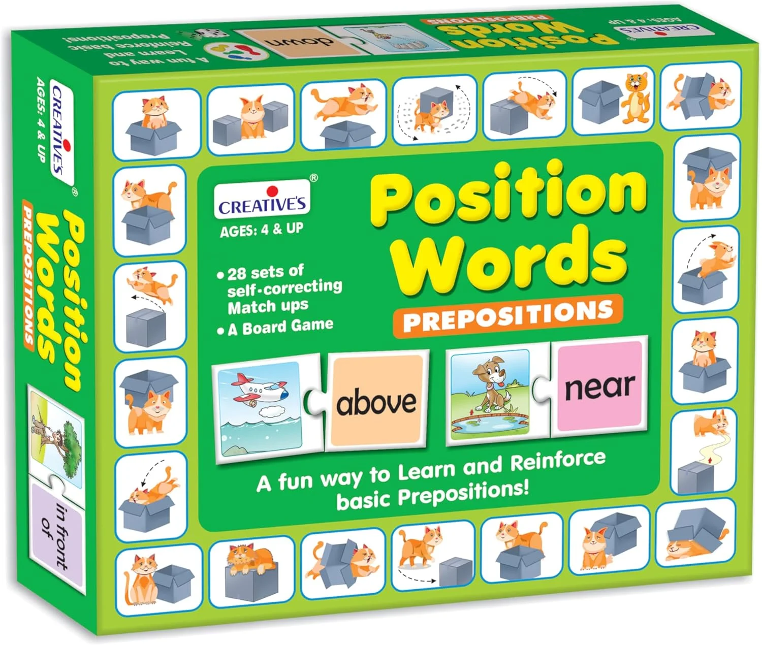 پازل های تطبیقی خود اصلاح شونده لغات مکانی | بازی تخته ای برای کودکان | بازی سرگرم کننده آموزشی | تقویت حروف اضافه پایه | بازی تخته ای سرگرم کننده آموزشی | 4 سال به بالا