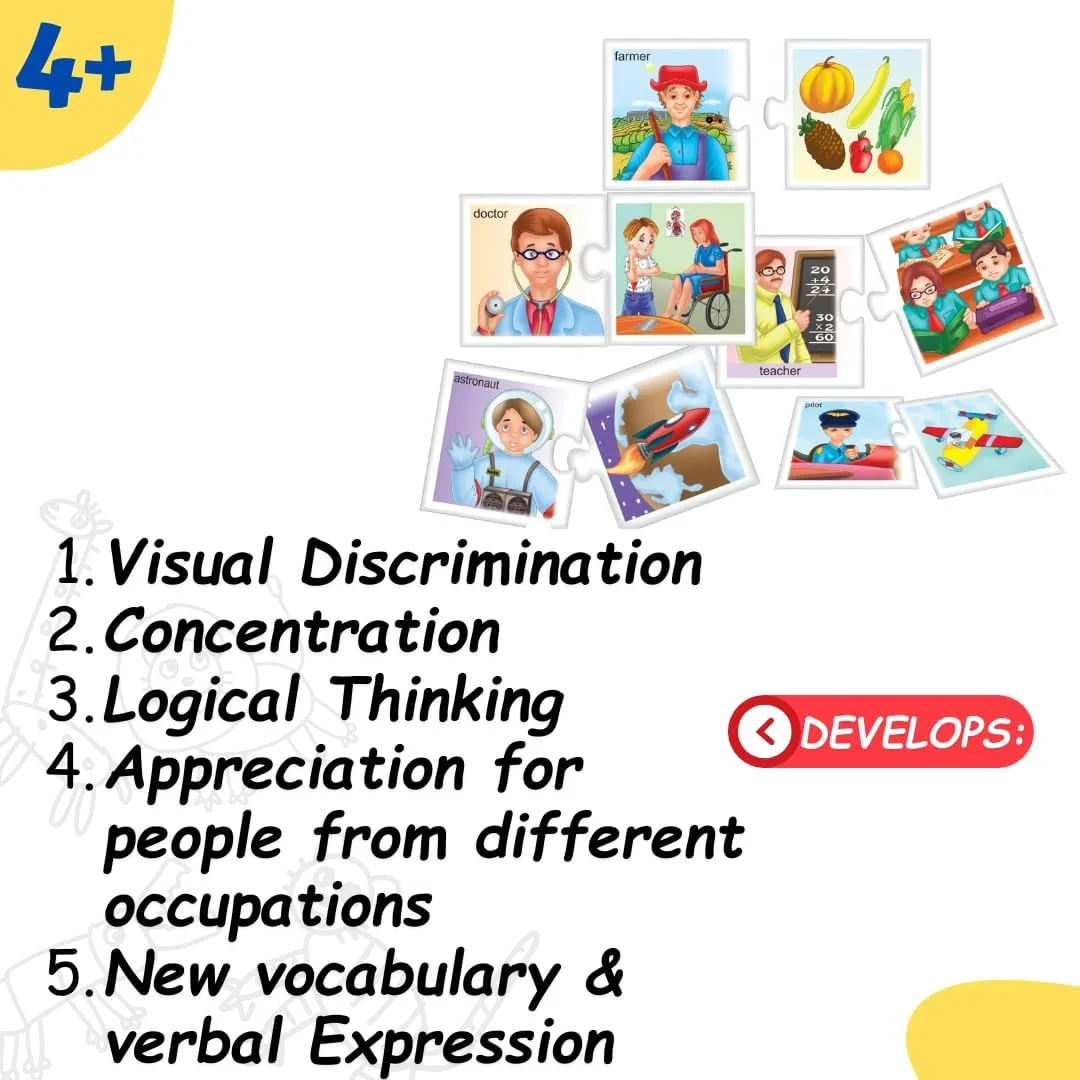 بازی تطبیق مشاغل |0630| یک بازی تطبیق برای یادگیری در مورد مشاغل مختلف! مناسب برای کودکان 4 سال به بالا