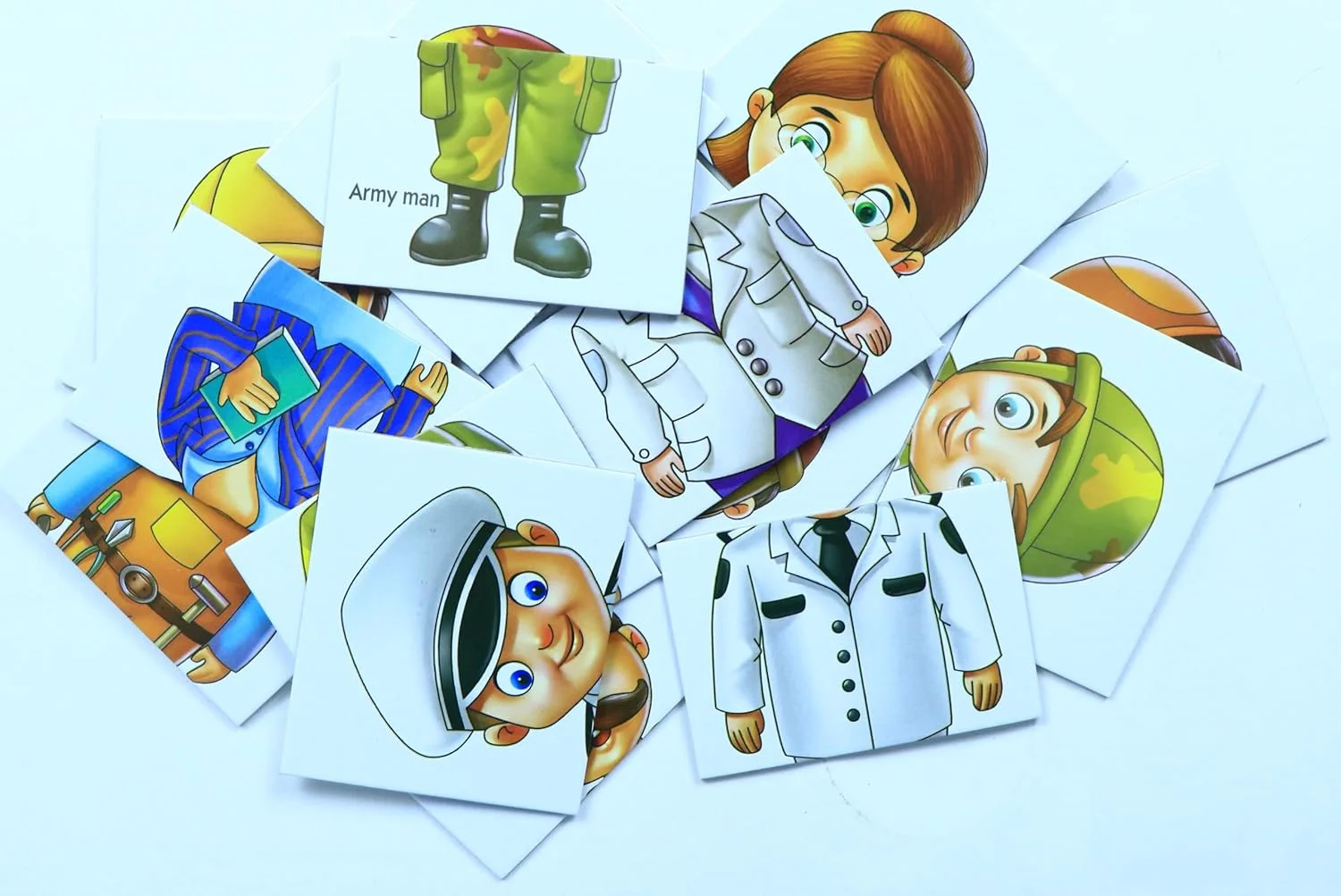 بازی پازل مشاغل جامعه برای آموزش و بازی خلاقانه - 12 پازل سه تکه تطبیقی - اسباب بازی آموزشی پیش دبستانی برای کودکان - بهبود تشخیص، منطق و مهارت های حرکتی ظریف - هدیه - سنین 2 سال به بالا