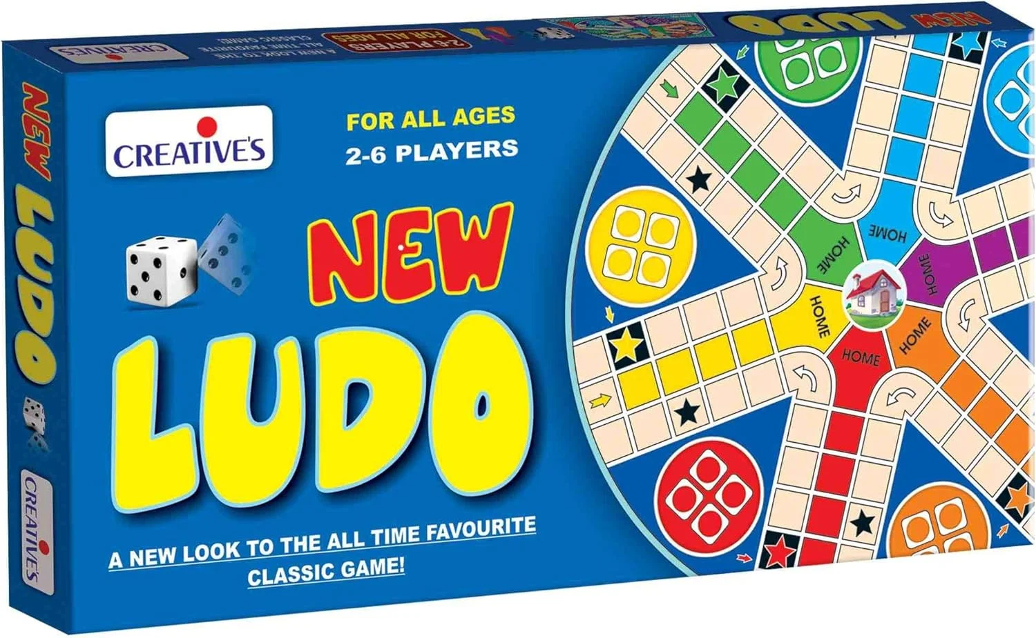لودو جدید Creative | بازی های تخته ای کلاسیک | سرگرمی برای دوستان و خانواده | بازی تخته ای برای کودکان | لودو برای دو تا شش بازیکن | بازی تخته ای برای تمام سنین