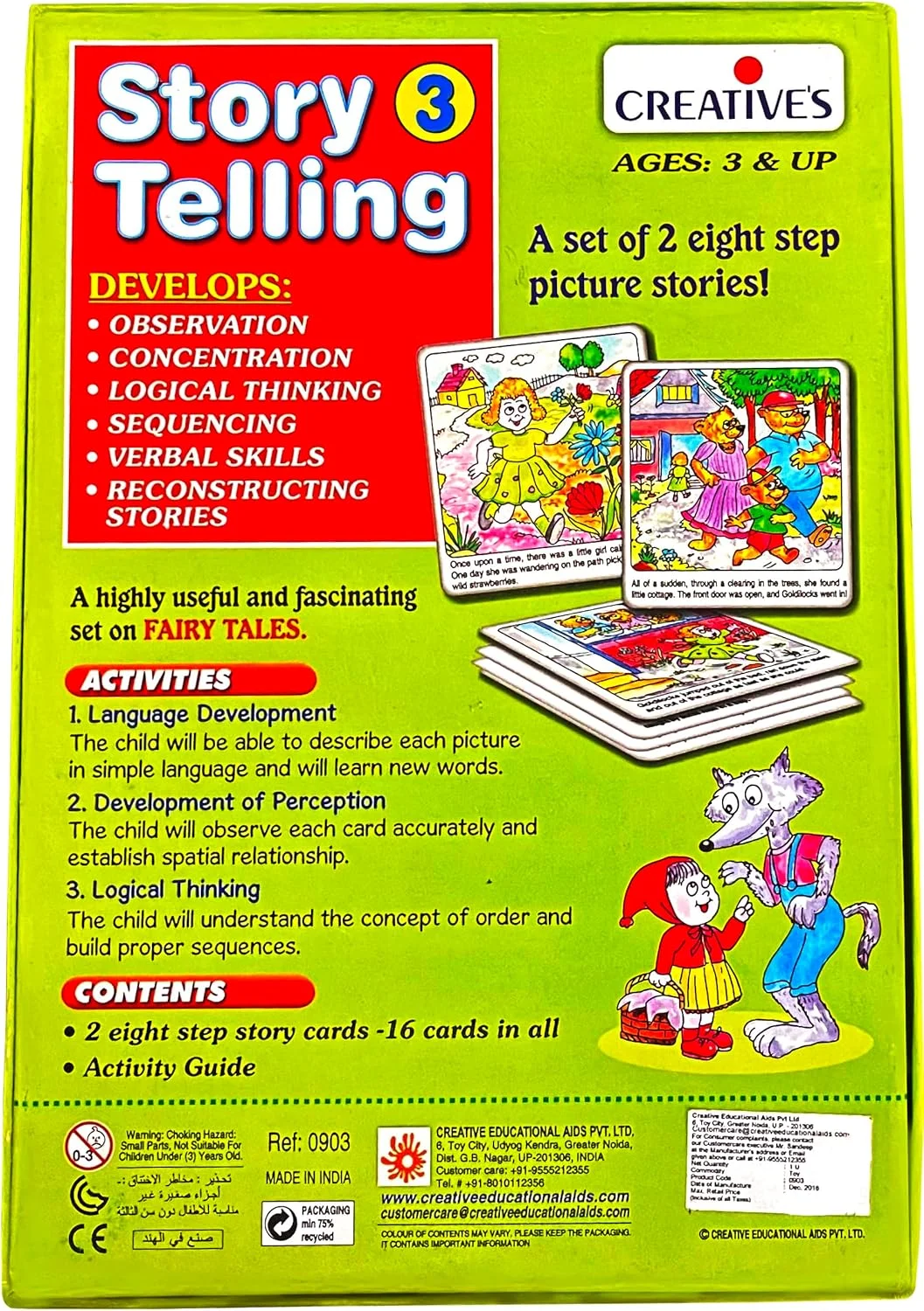 داستان سرایی خلاقانه - 3 | کارت های داستان | آموزشی و یادگیری | مجموعه داستان سرایی | بازی های داستان سرایی پیش دبستانی | شنل قرمزی و سه خرس | برای سنین 3 سال به بالا