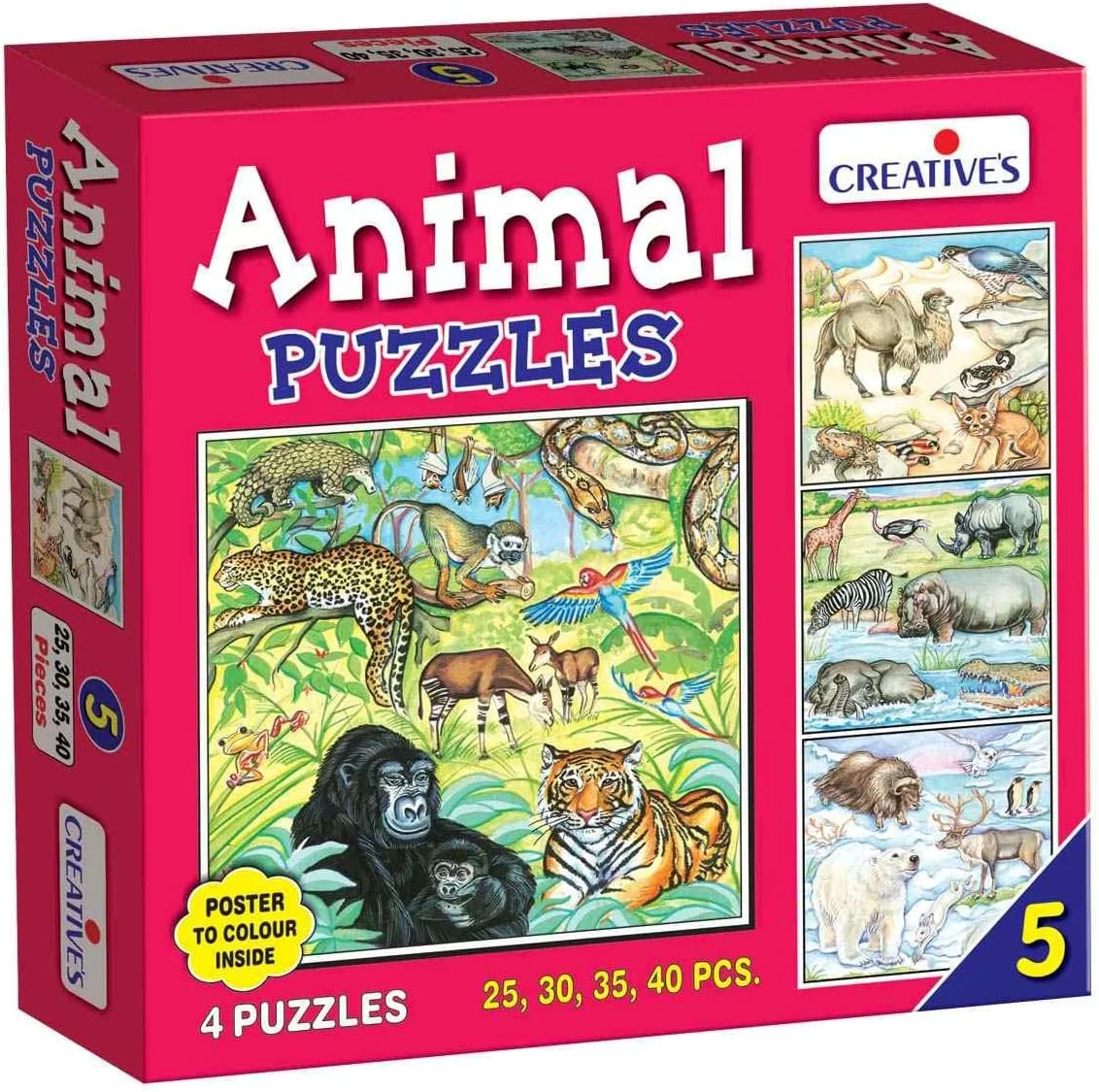 پازل های حیوانات خلاقانه قسمت 5 | پازل های اره منبت کاری اره مویی برای توسعه مهارت | پازل حیوانات برای کودکان | پازل های آموزشی برای کودکان | مناسب برای 5 سال به بالا، 25 تا 40 تکه