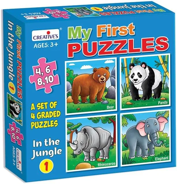 مجموعه پازل های آموزشی حیوانات جنگل و پرندگان برای کودکان - 8 پازل حیوانات و پرندگان درجه بندی شده - فعالیت یادگیری سرگرم کننده با فیل ها، خرس ها، پانداها، طوطی ها و موارد دیگر - اسباب بازی های آموزشی برای سنین 3 سال به بالا