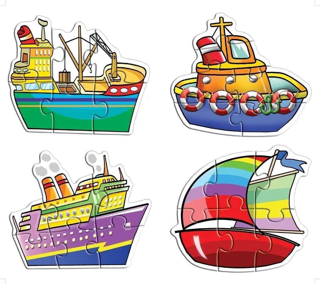 پازل 6 تکه خلاقانه | اره منبت کاری آموزشی | بازی اسباب بازی سرگرم کننده با یادگیری | پازل های 6 تکه حمل و نقل آبی | دانش حمل و نقل آبی | بازی برای کودکان 3 سال به بالا