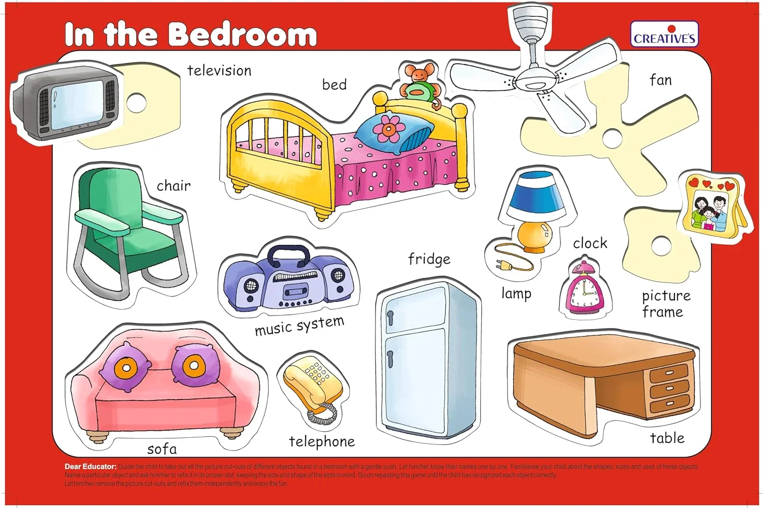 وسایل کمک آموزشی خلاقانه P. Ltd. بازی و یادگیری 2 در 1 - در آشپزخانه و در اتاق خواب