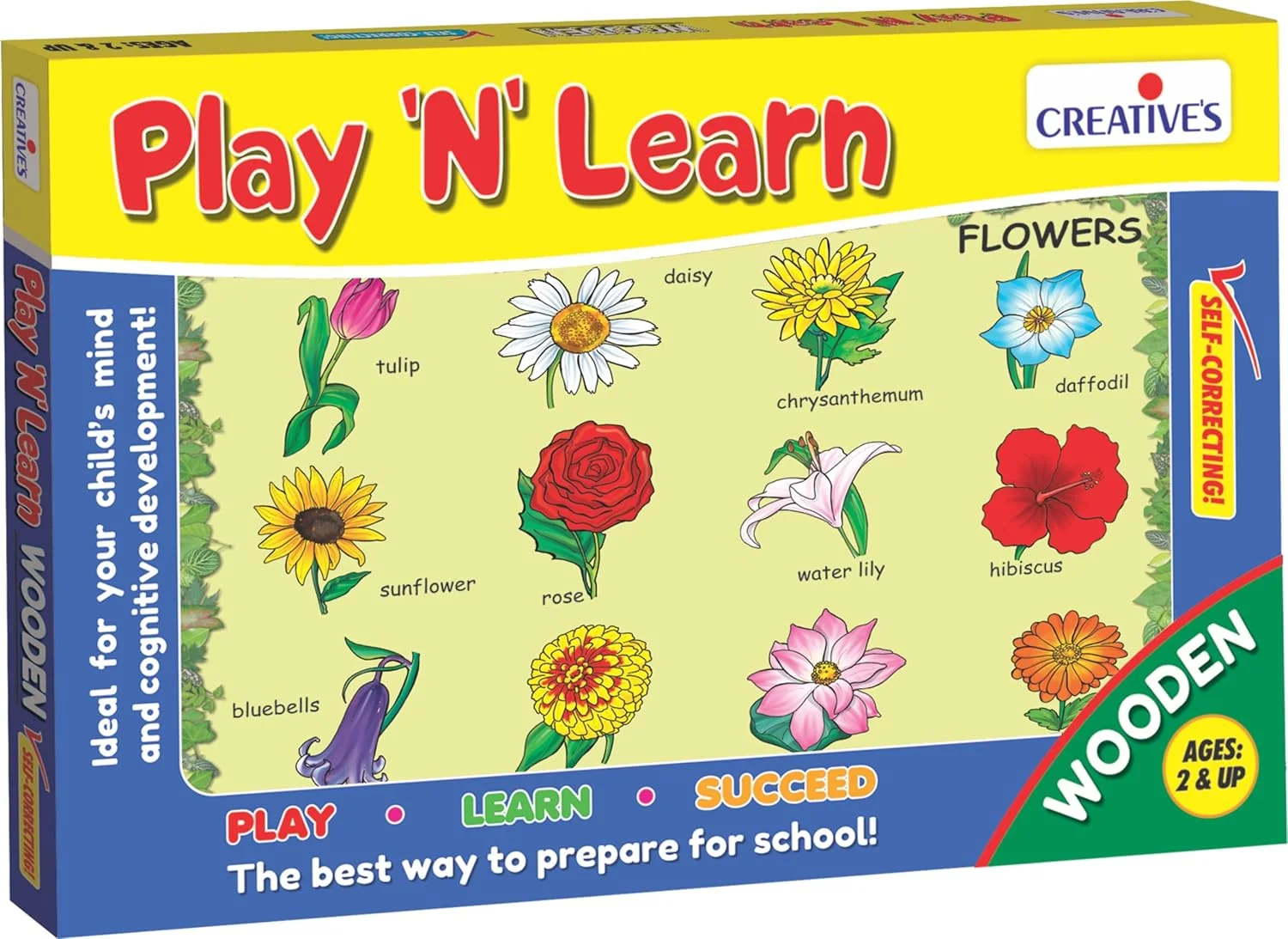 پازل چوبی آموزشی گل ها برای کودکان | پازل تصویری گل | بازی پازل تطبیق شکل گل ها | اسباب بازی آموزشی پازل برای کودکان بالای 2 سال